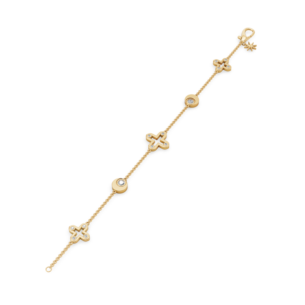 'Diana + Apollo' Lab Diamond Charm Bracelet