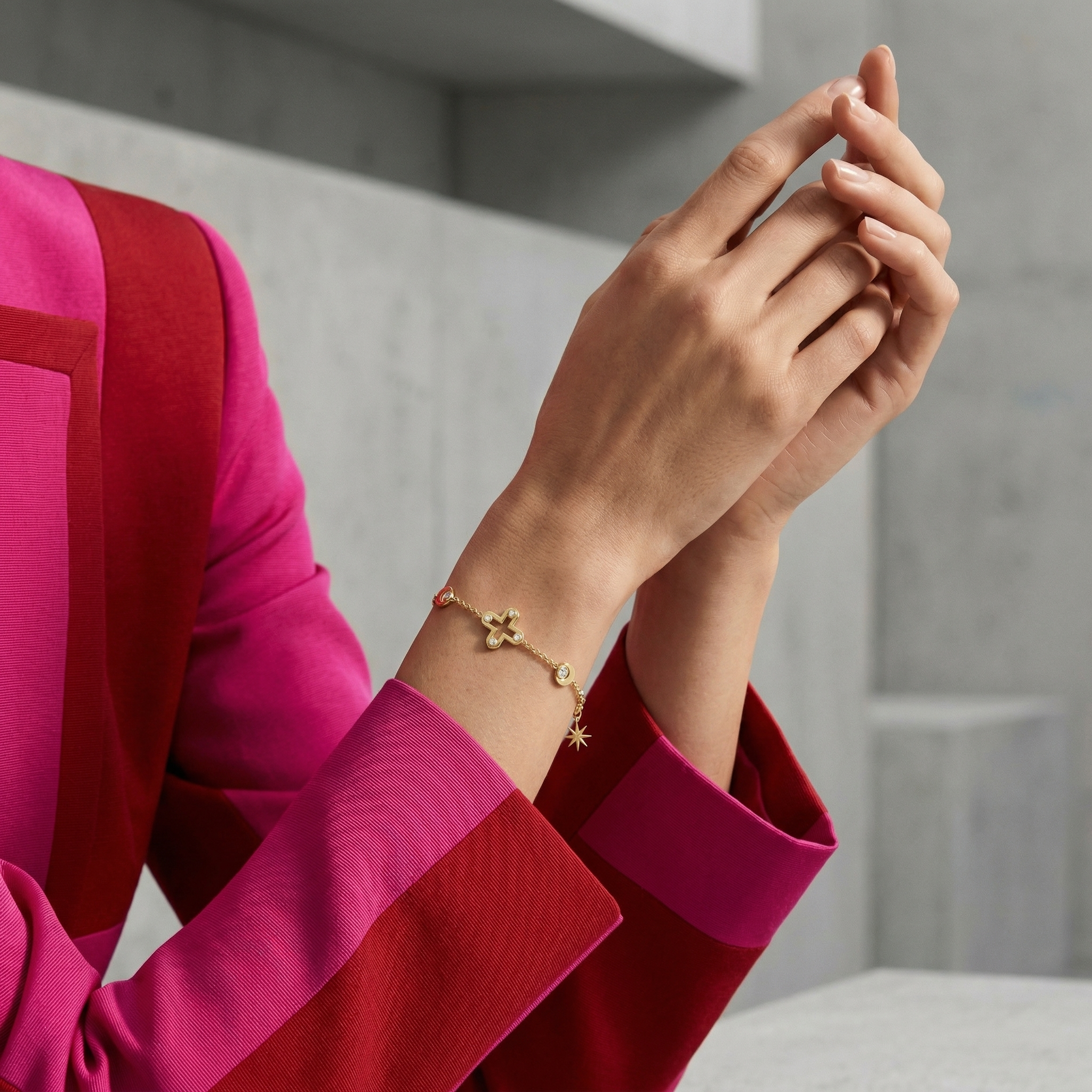 'Diana + Apollo' Lab Diamond Charm Bracelet