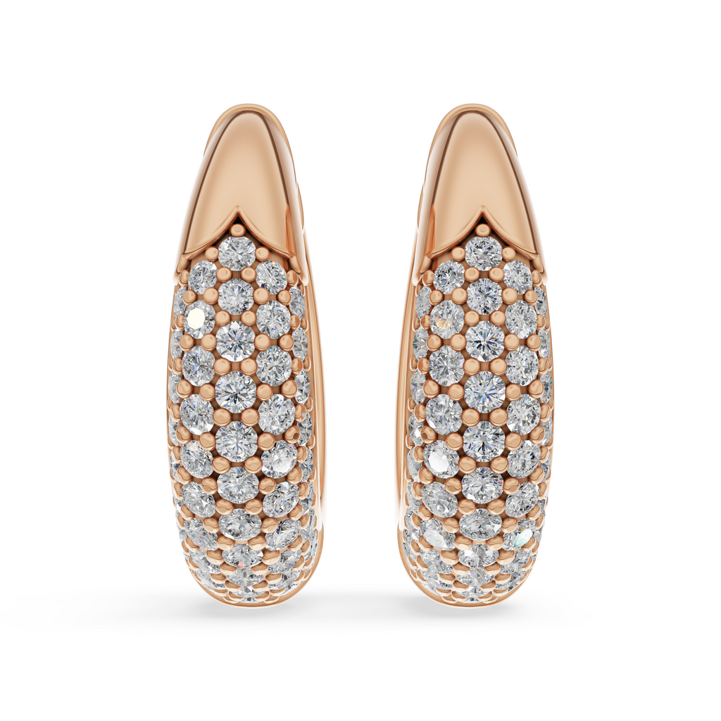 'Artemis' Bombé Lab Diamond Pavé Hoop Earrings