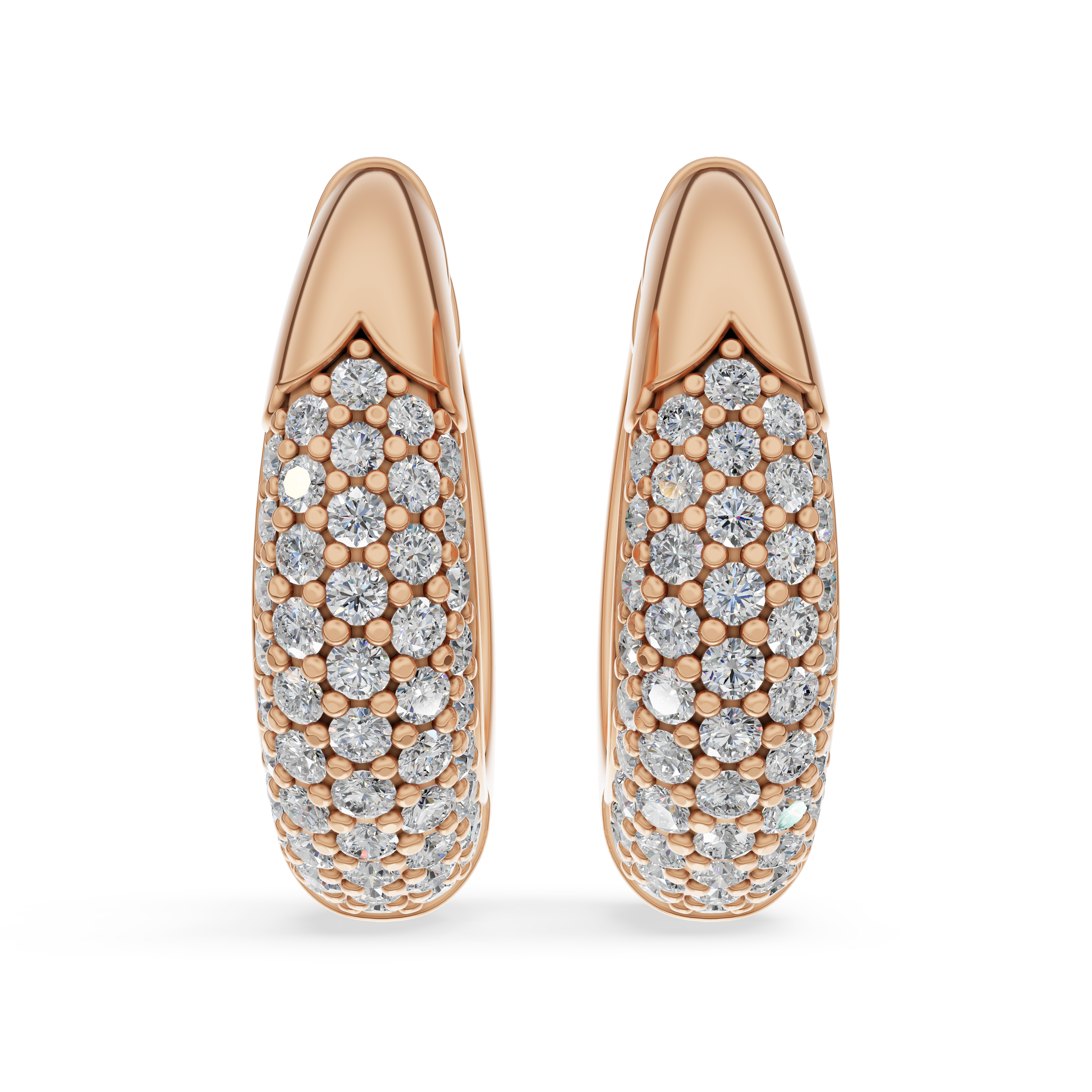 'Artemis' Bombé Lab Diamond Pavé Hoop Earrings