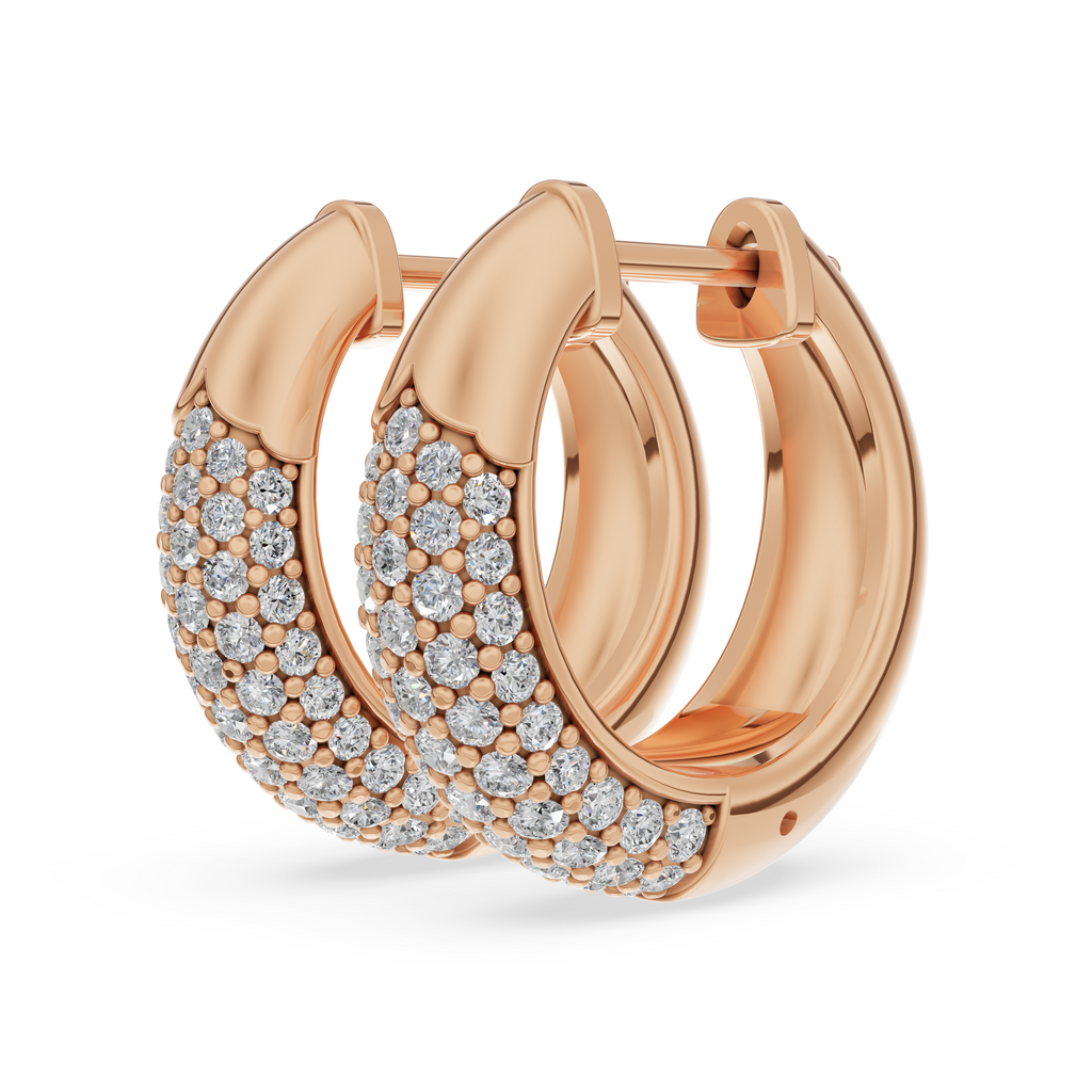 'Artemis' Bombé Lab Diamond Pavé Hoop Earrings