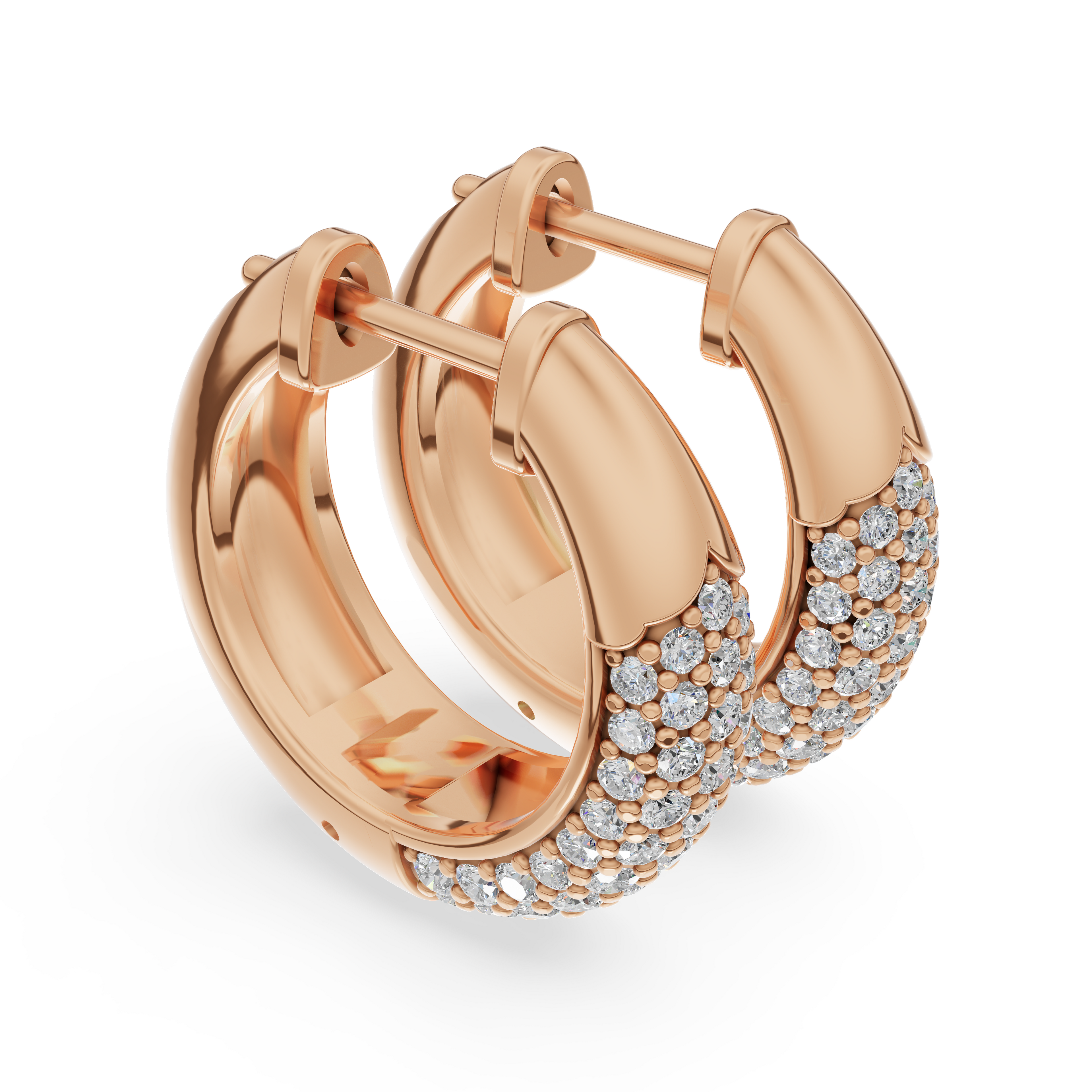 'Artemis' Bombé Lab Diamond Pavé Hoop Earrings