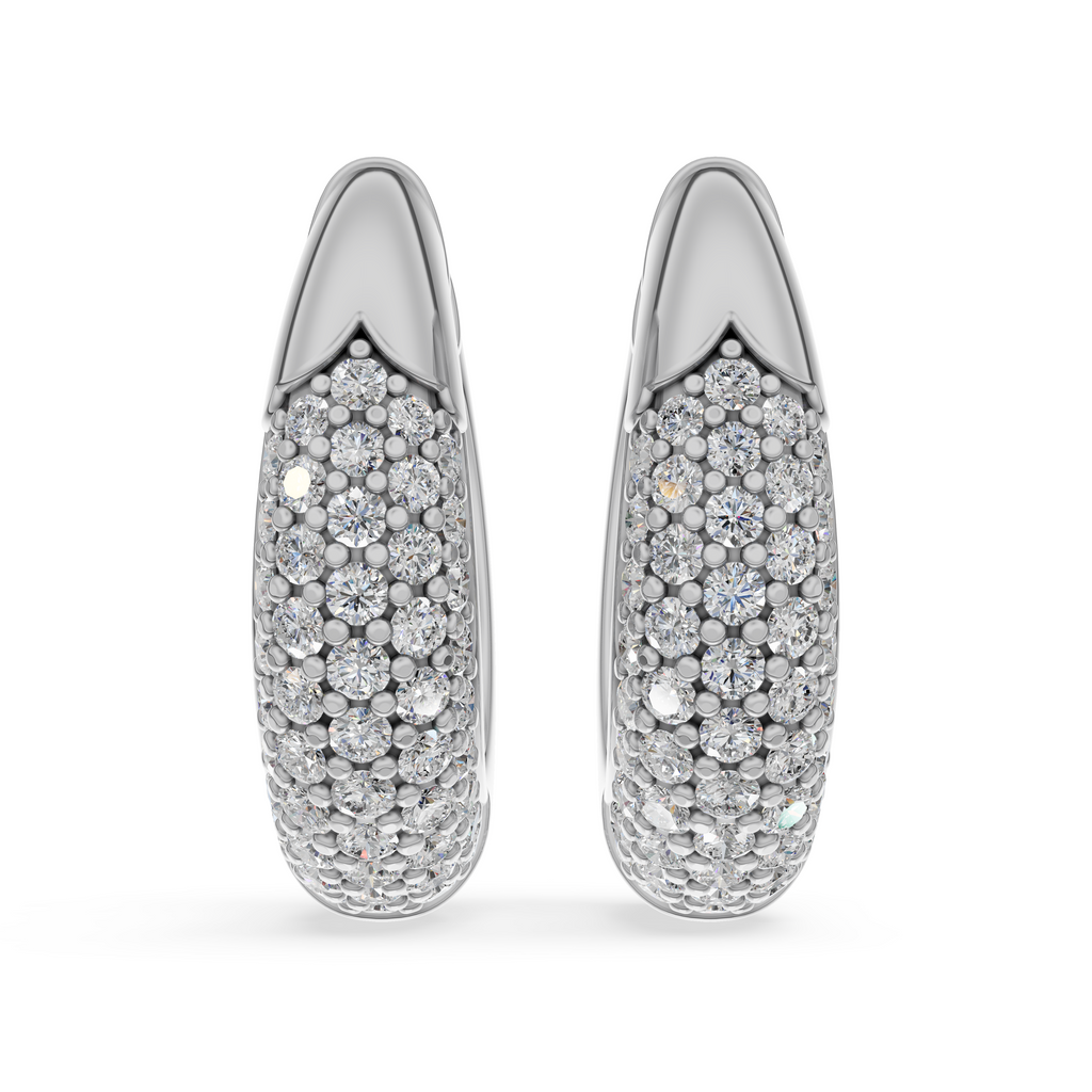 'Artemis' Bombé Lab Diamond Pavé Hoop Earrings