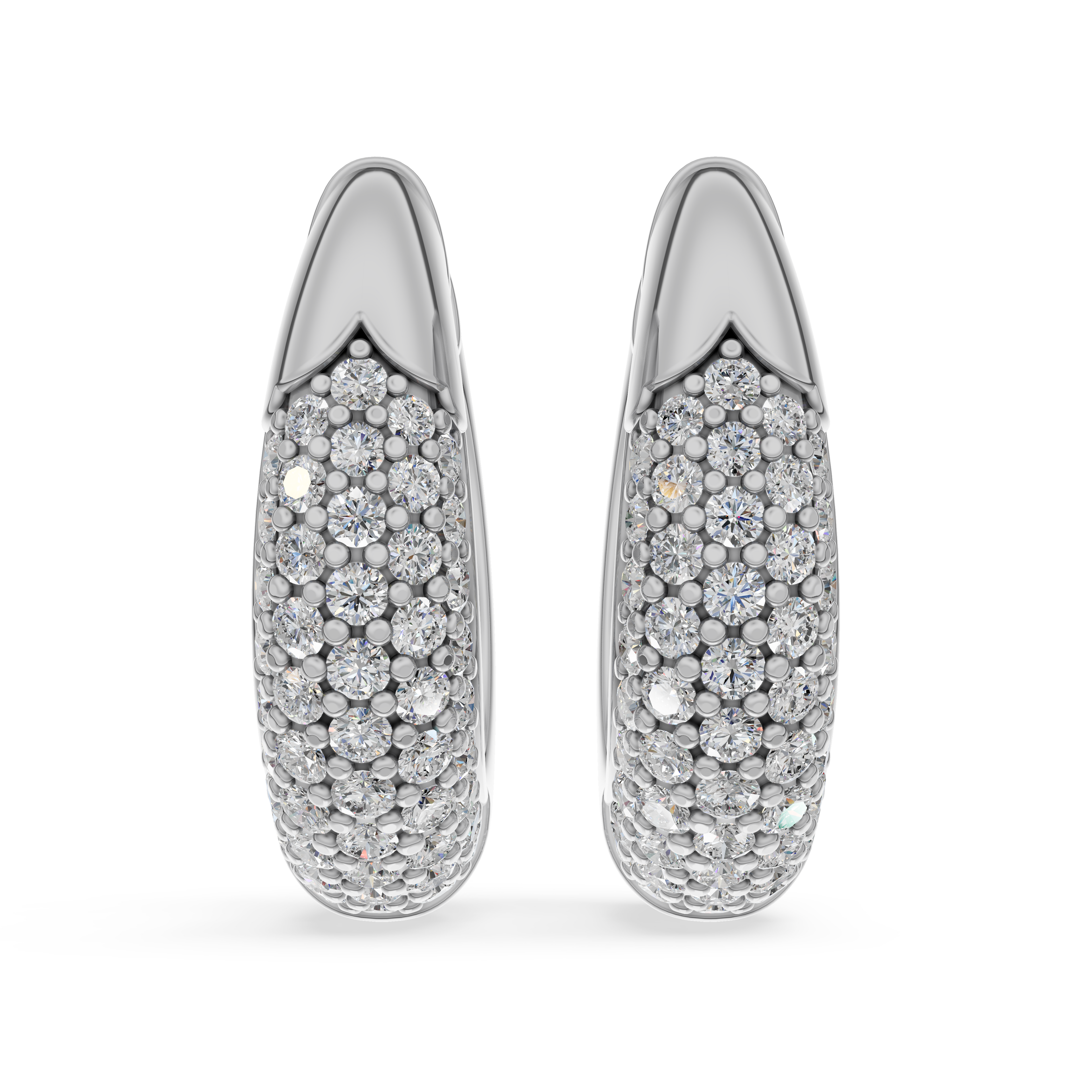 'Artemis' Bombé Lab Diamond Pavé Hoop Earrings
