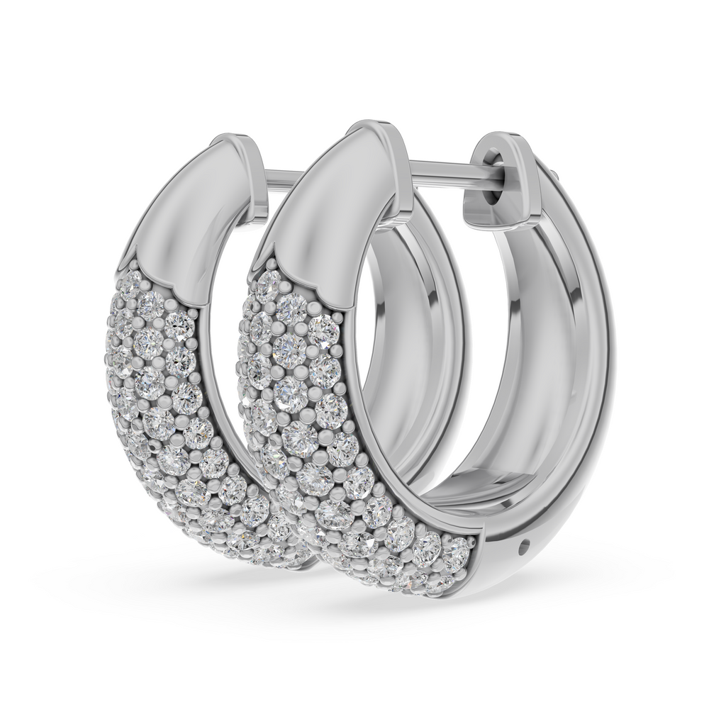 'Artemis' Bombé Lab Diamond Pavé Hoop Earrings