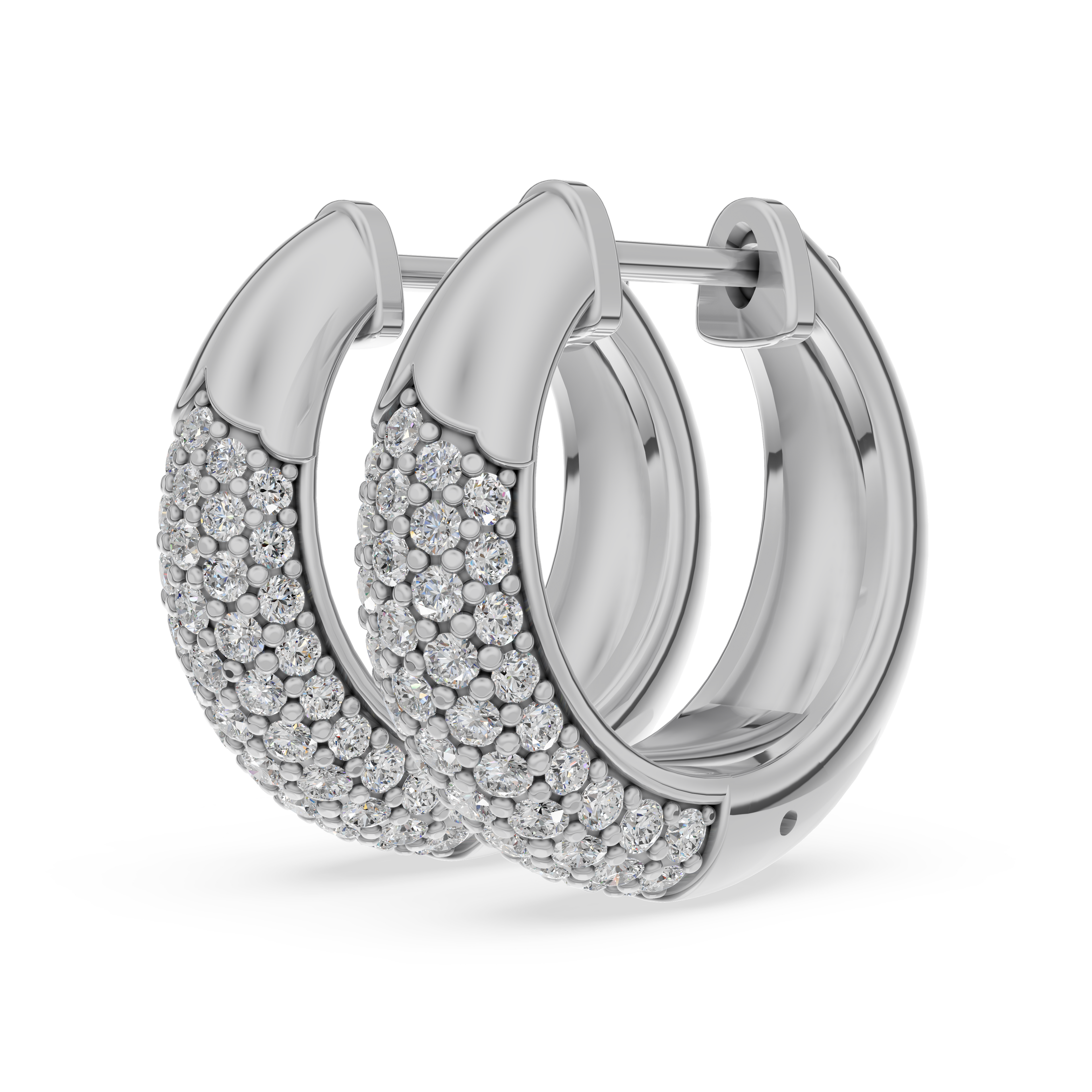 'Artemis' Bombé Lab Diamond Pavé Hoop Earrings