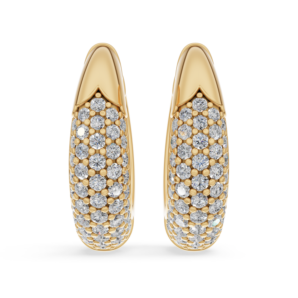 'Artemis' Bombé Lab Diamond Pavé Hoop Earrings