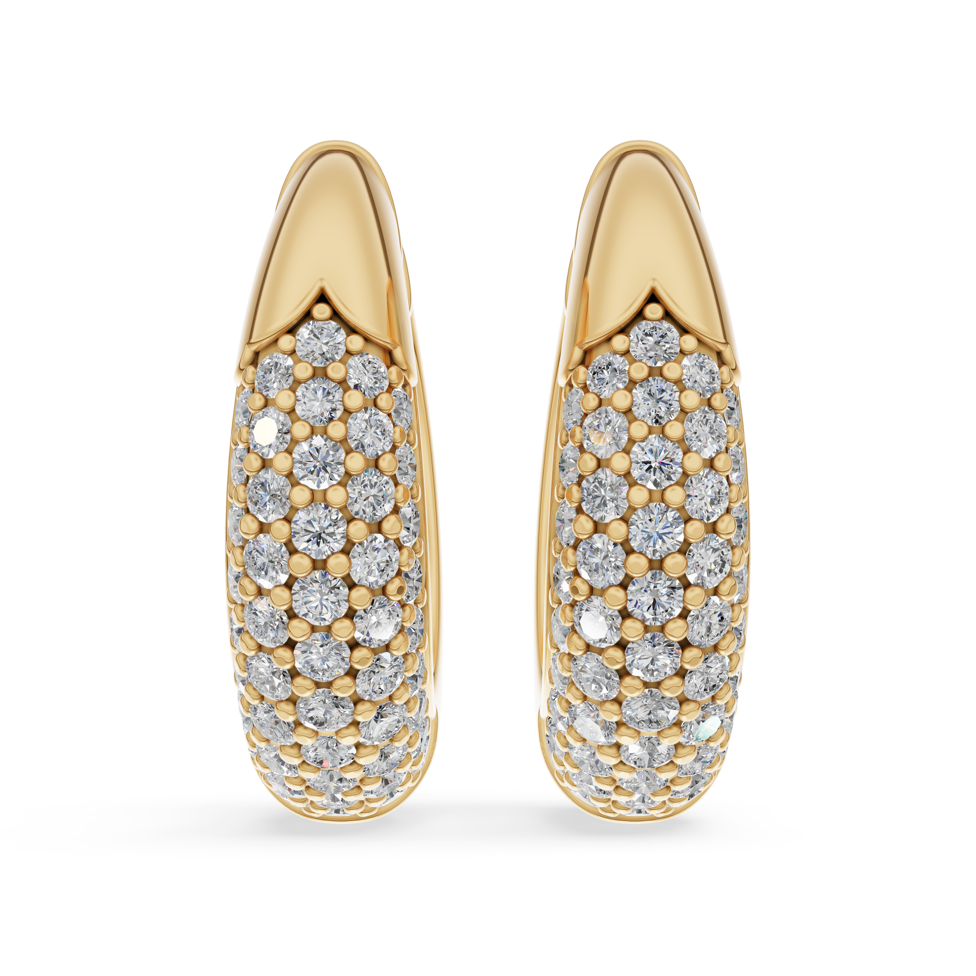 'Artemis' Bombé Lab Diamond Pavé Hoop Earrings