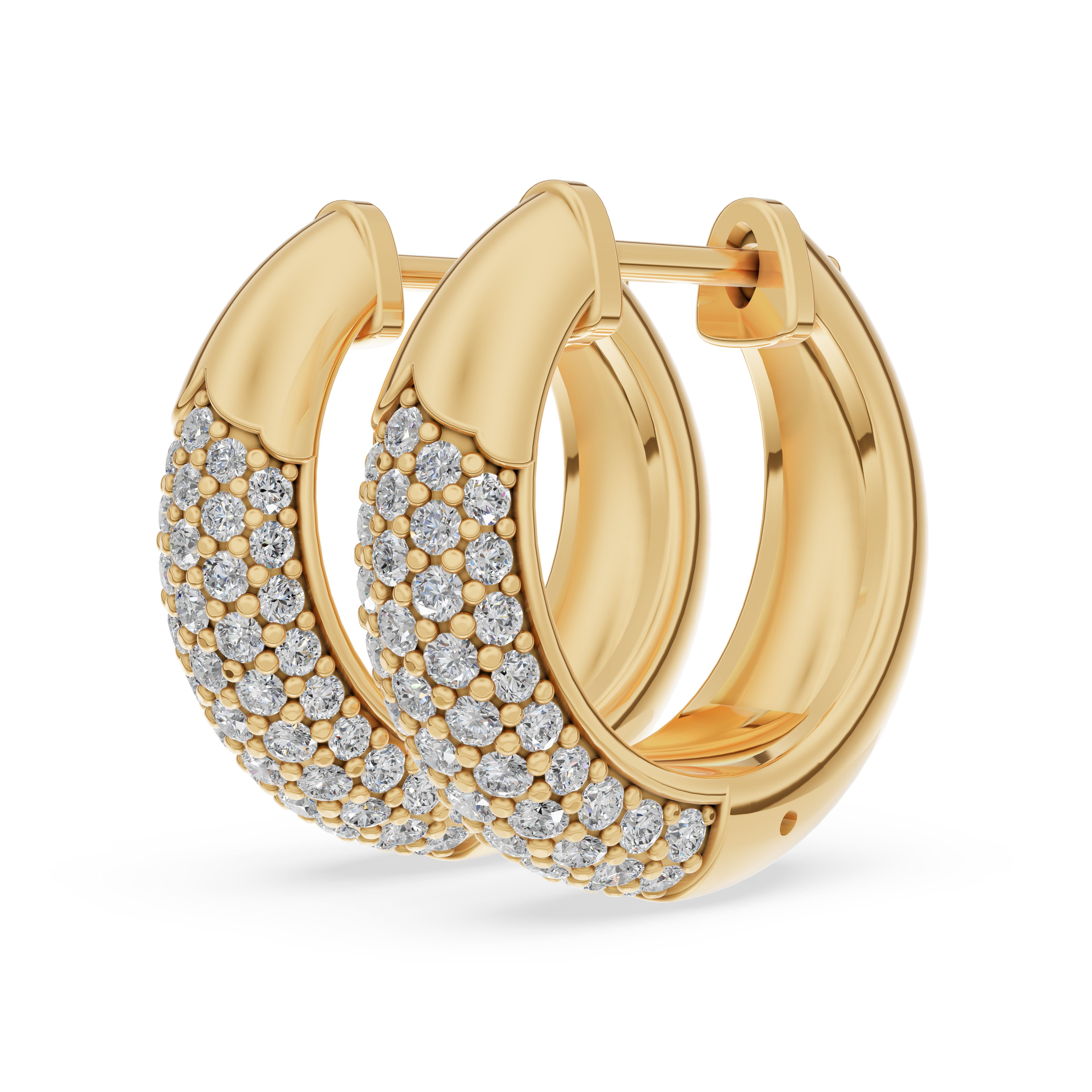 'Artemis' Bombé Lab Diamond Pavé Hoop Earrings