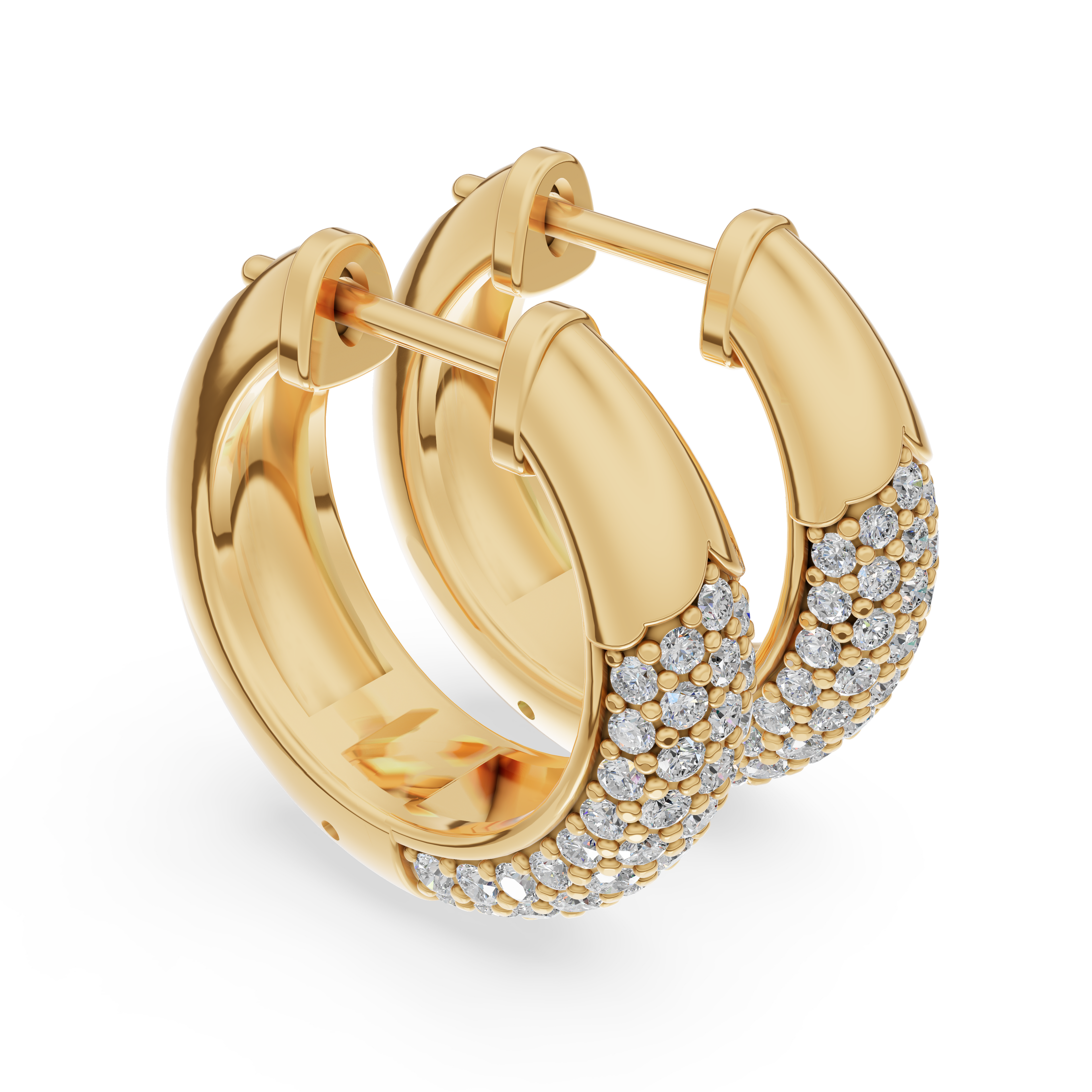 'Artemis' Bombé Lab Diamond Pavé Hoop Earrings