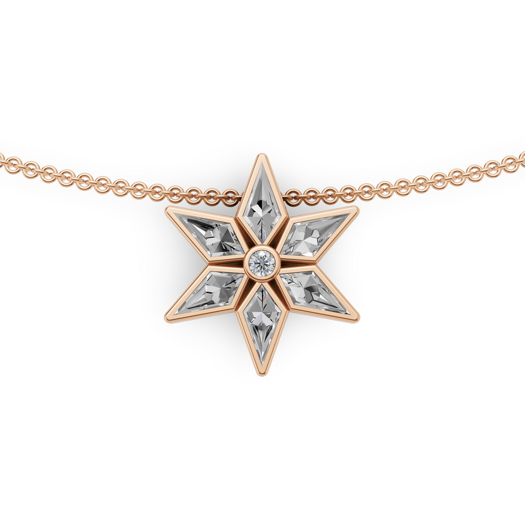 MCM 'Starburst' Lab Diamond Pendant Necklace