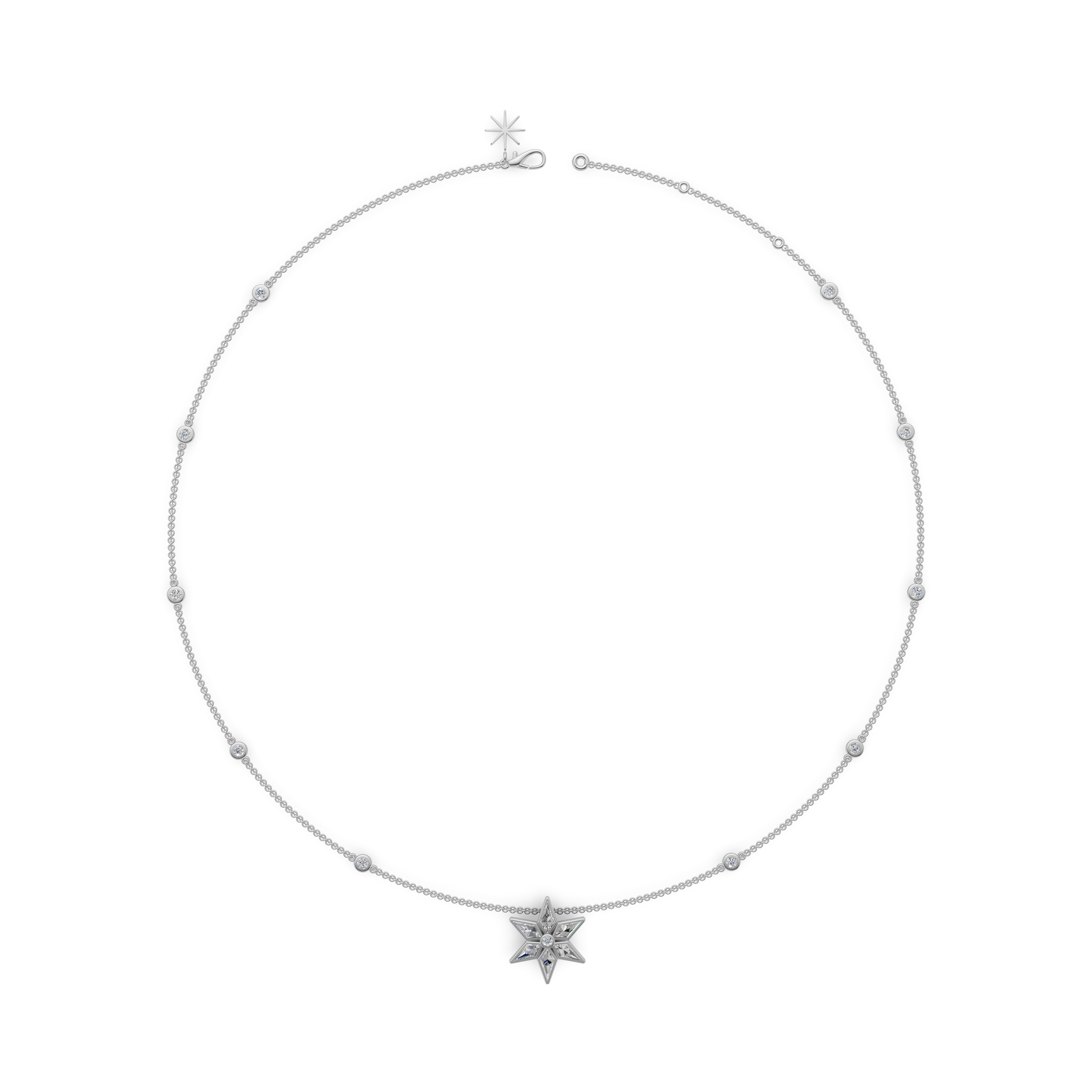 MCM 'Starburst' Lab Diamond Pendant Necklace