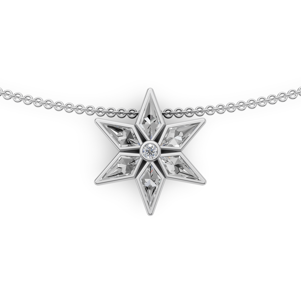 MCM 'Starburst' Lab Diamond Pendant Necklace