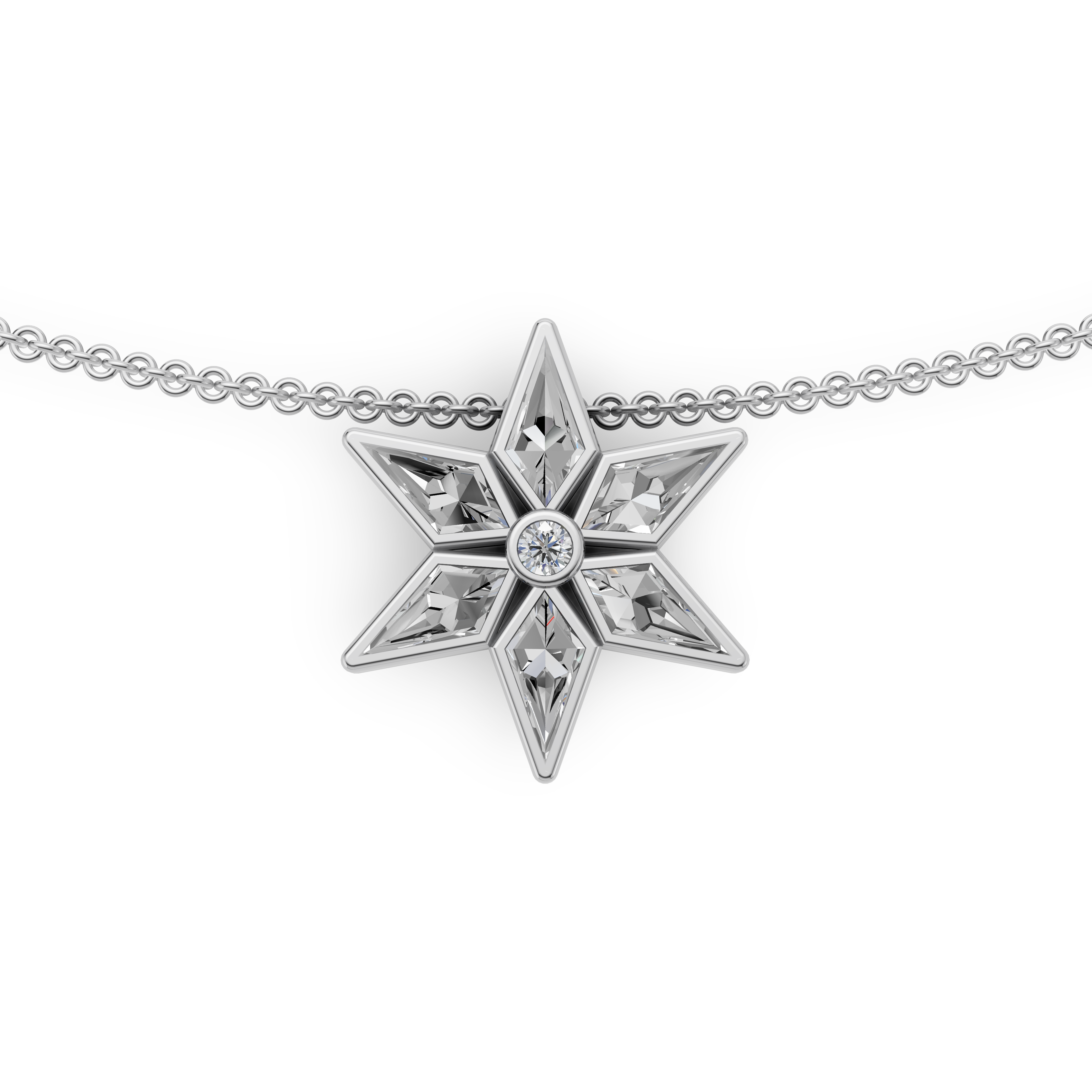 MCM 'Starburst' Lab Diamond Pendant Necklace