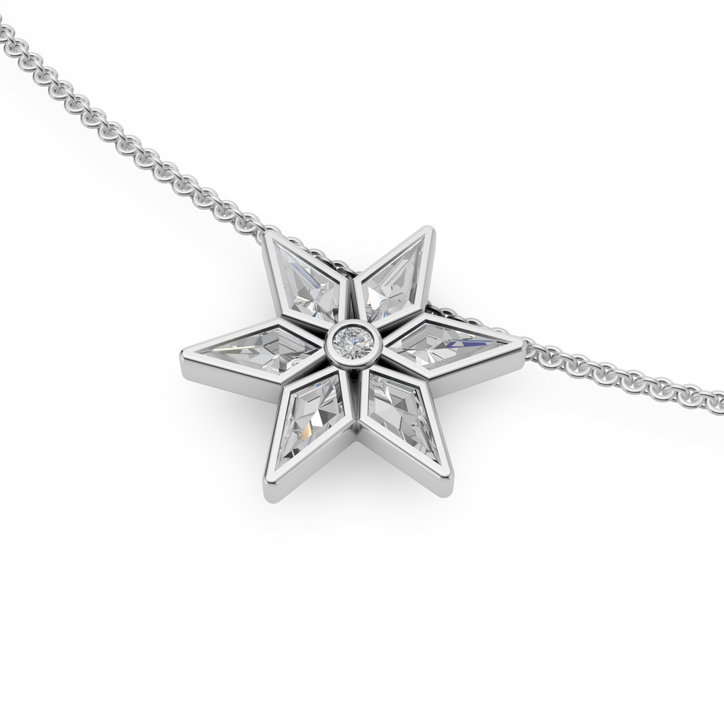 MCM 'Starburst' Lab Diamond Pendant Necklace
