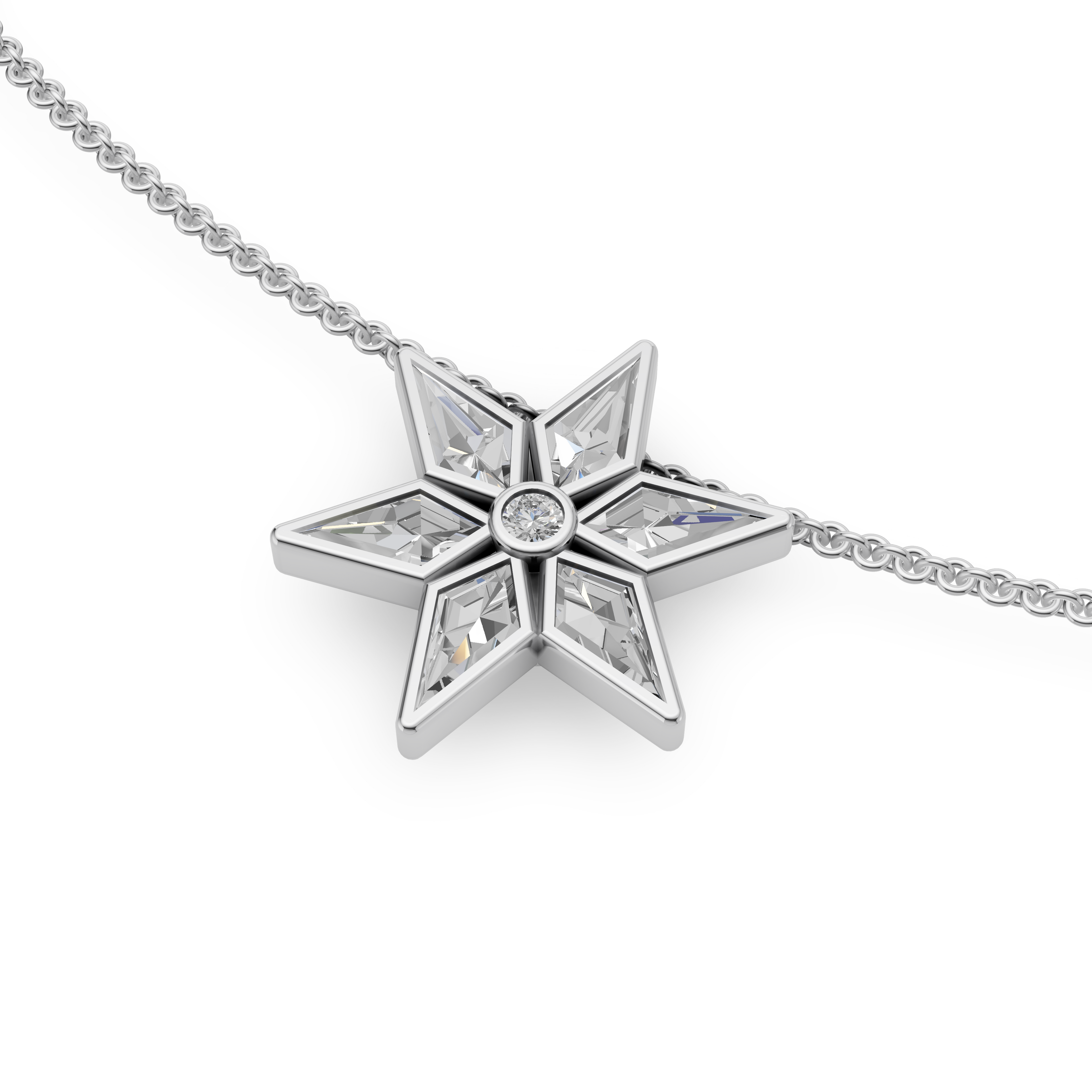 MCM 'Starburst' Lab Diamond Pendant Necklace