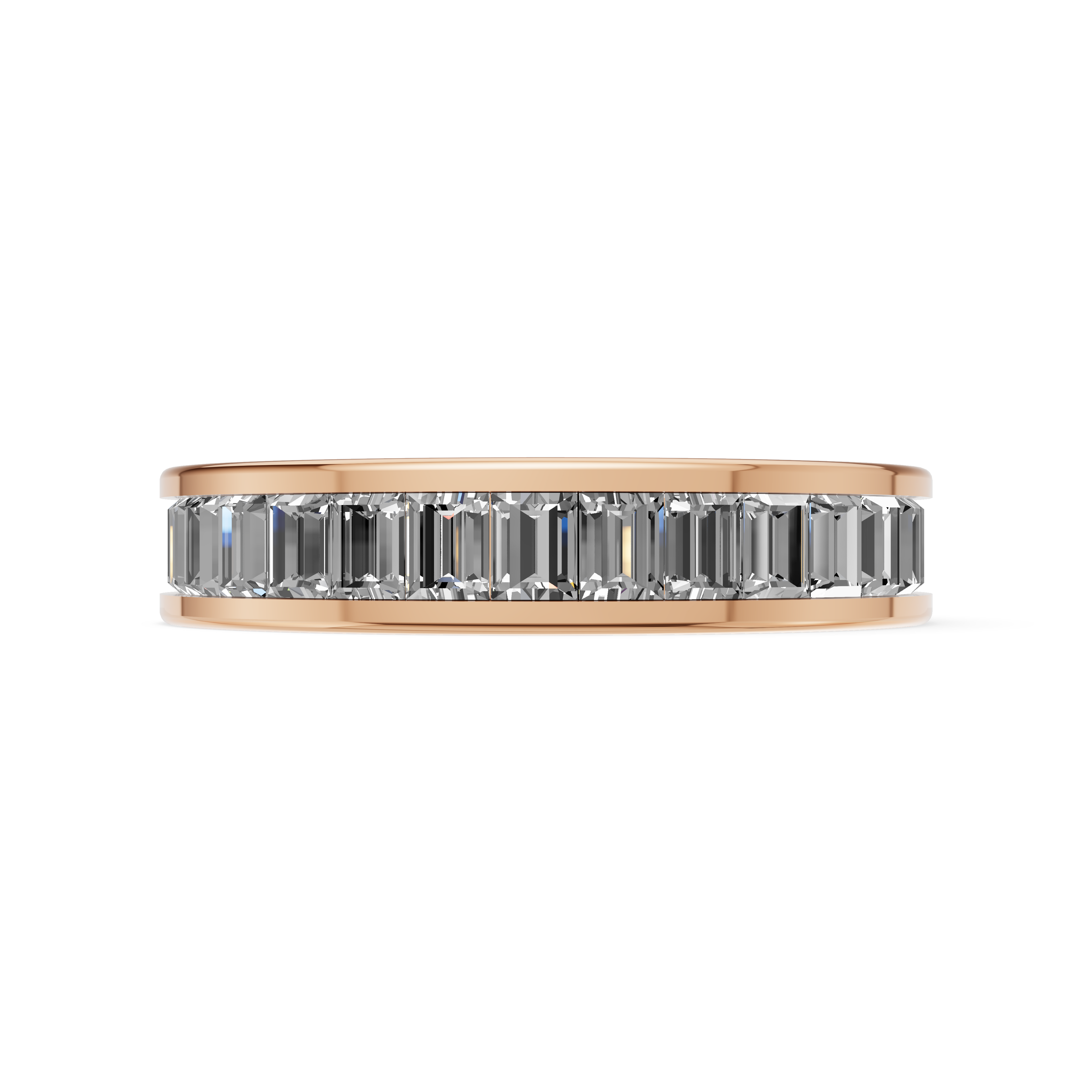 'Hera' Channel-Set, 2.25 TCW Baguette Cut Lab Diamond Eternity Band
