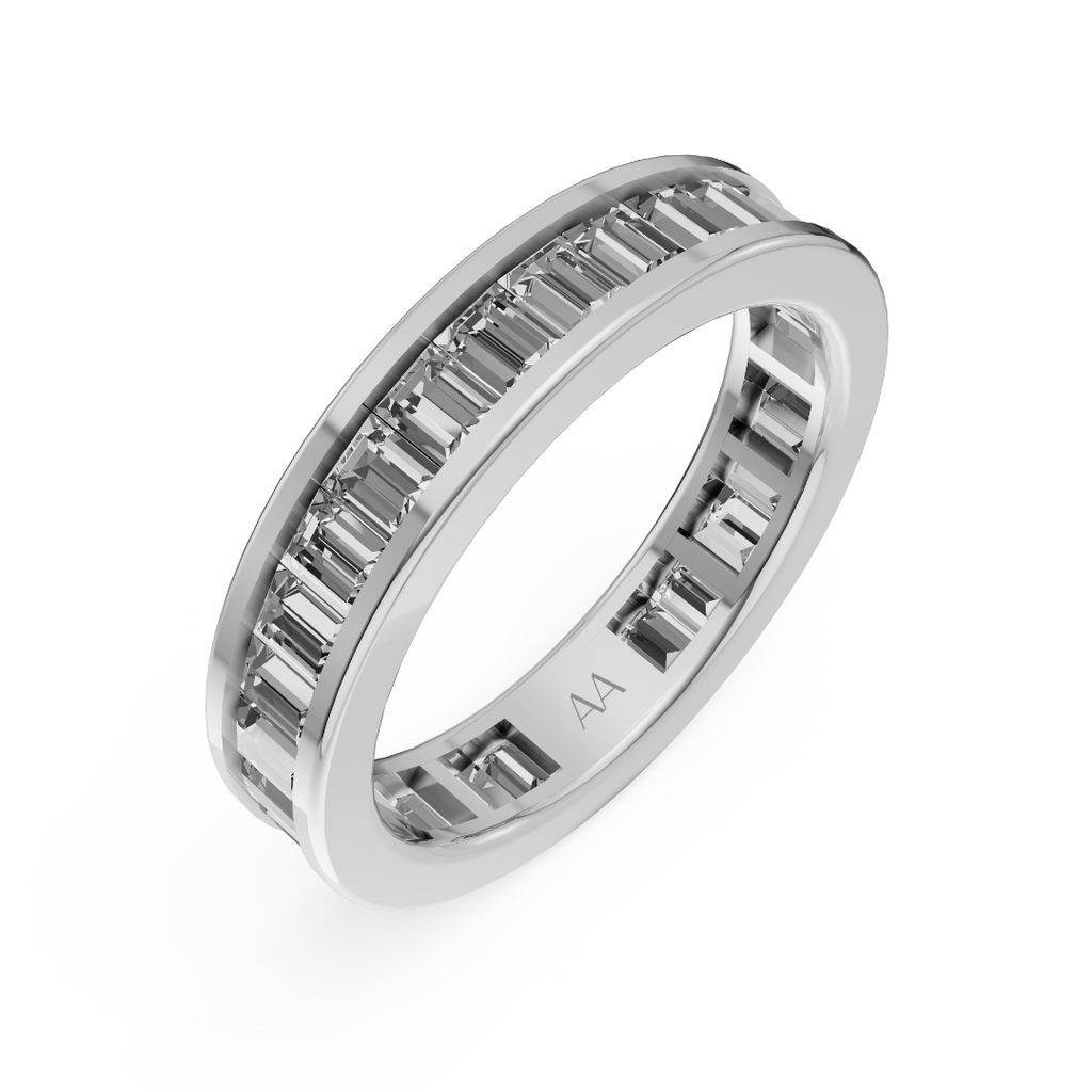 'Hera' Channel-Set, 2.25 TCW Baguette Cut Lab Diamond Eternity Band