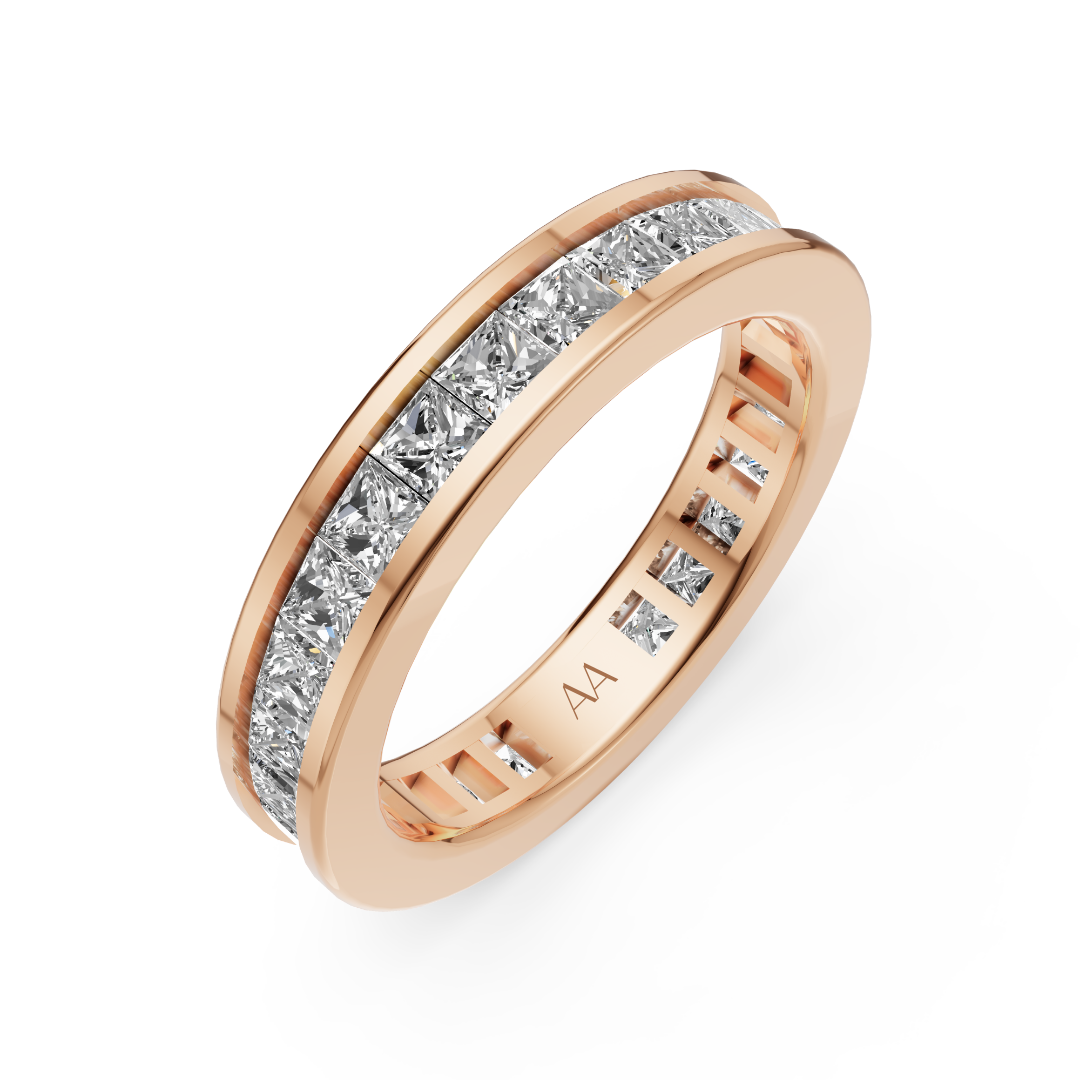 'Hera' Channel-Set, 1.80 TCW Princess Cut Lab Diamond Eternity Band