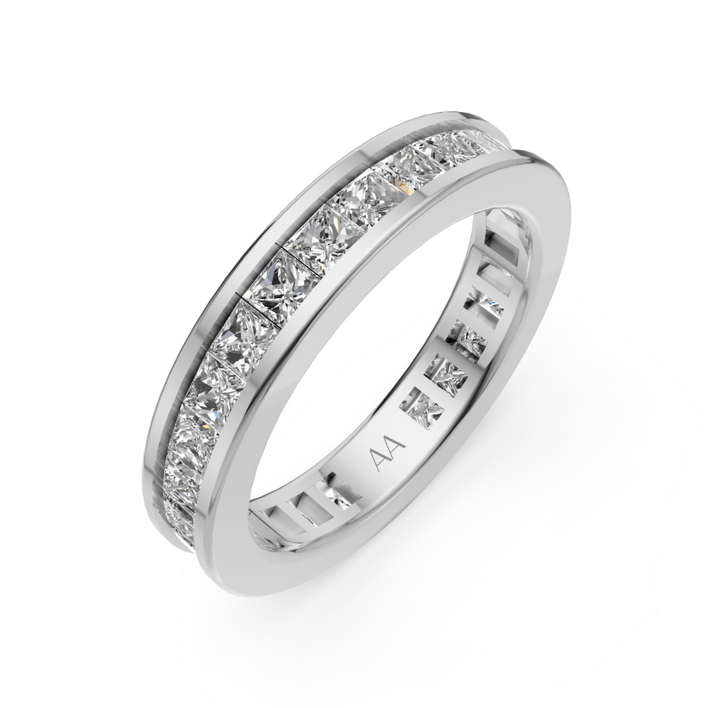 'Hera' Channel-Set, 1.80 TCW Princess Cut Lab Diamond Eternity Band