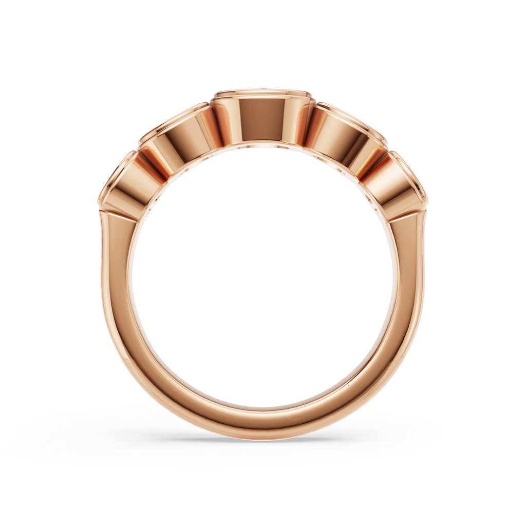 'Venus' 5-Stone Graduated, Double Bezel-Set, 1.20 TCW Round Brilliant Cut Lab Diamond Ring