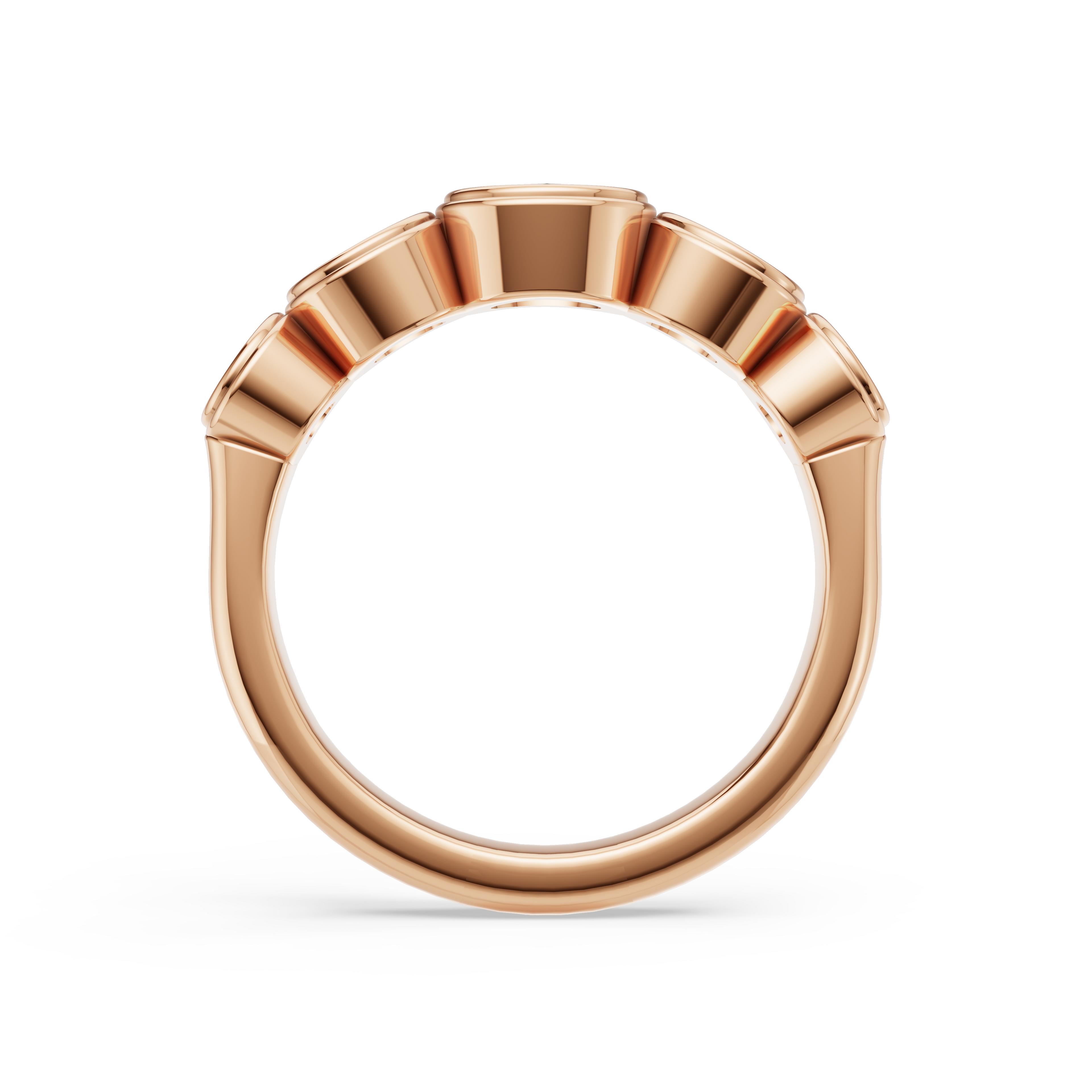 'Venus' 5-Stone Graduated, Double Bezel-Set, 1.20 TCW Round Brilliant Cut Lab Diamond Ring