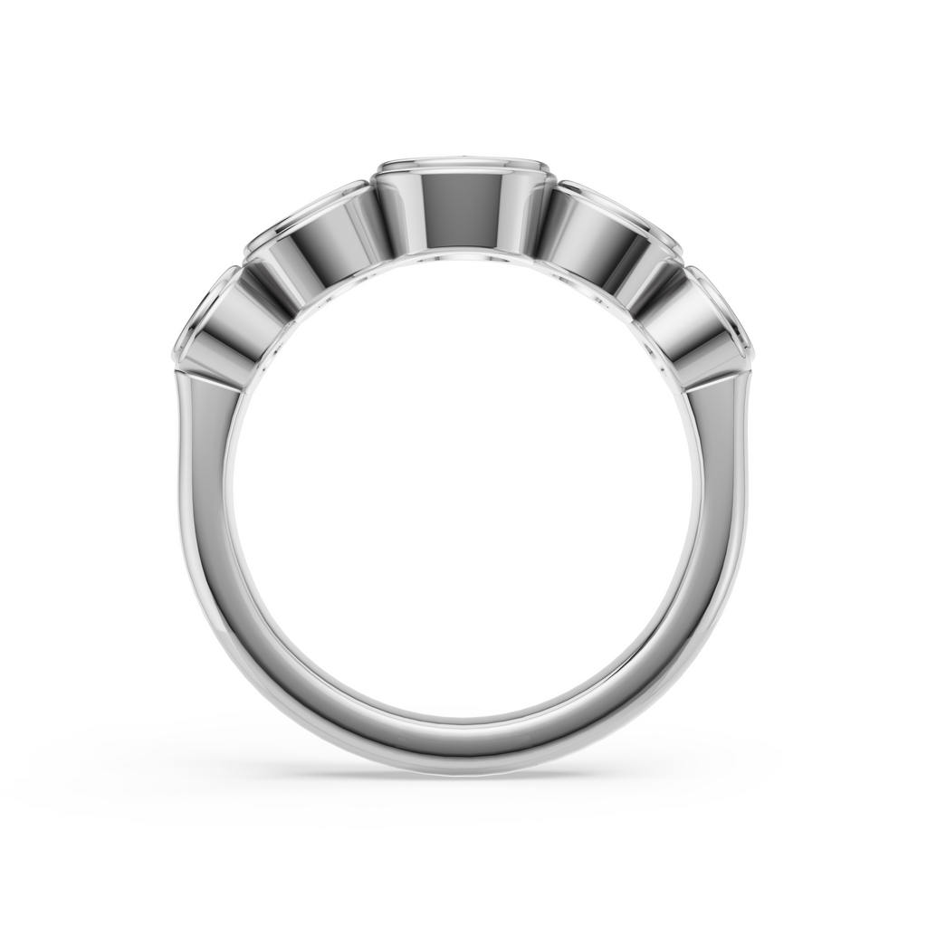 'Venus' 5-Stone Graduated, Double Bezel-Set, 1.20 TCW Round Brilliant Cut Lab Diamond Ring