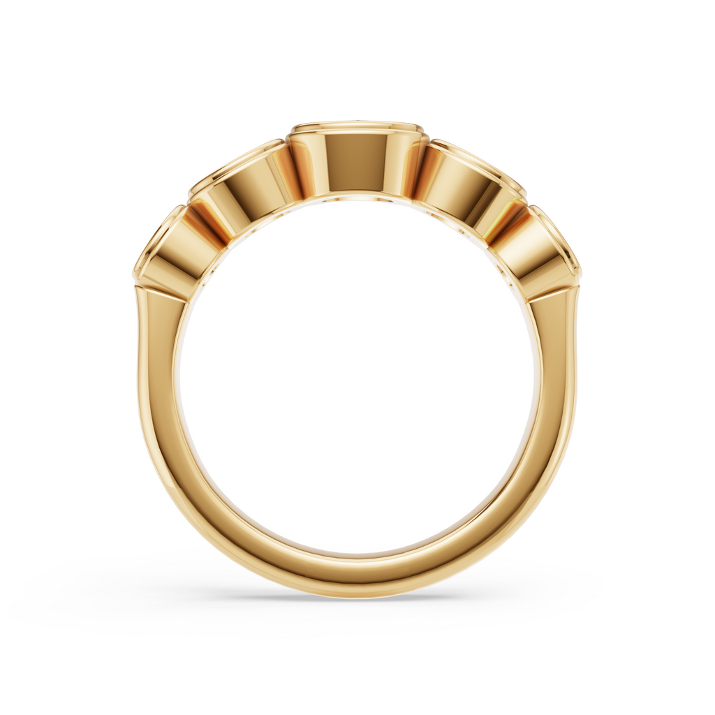 'Venus' 5-Stone Graduated, Double Bezel-Set, 1.20 TCW Round Brilliant Cut Lab Diamond Ring
