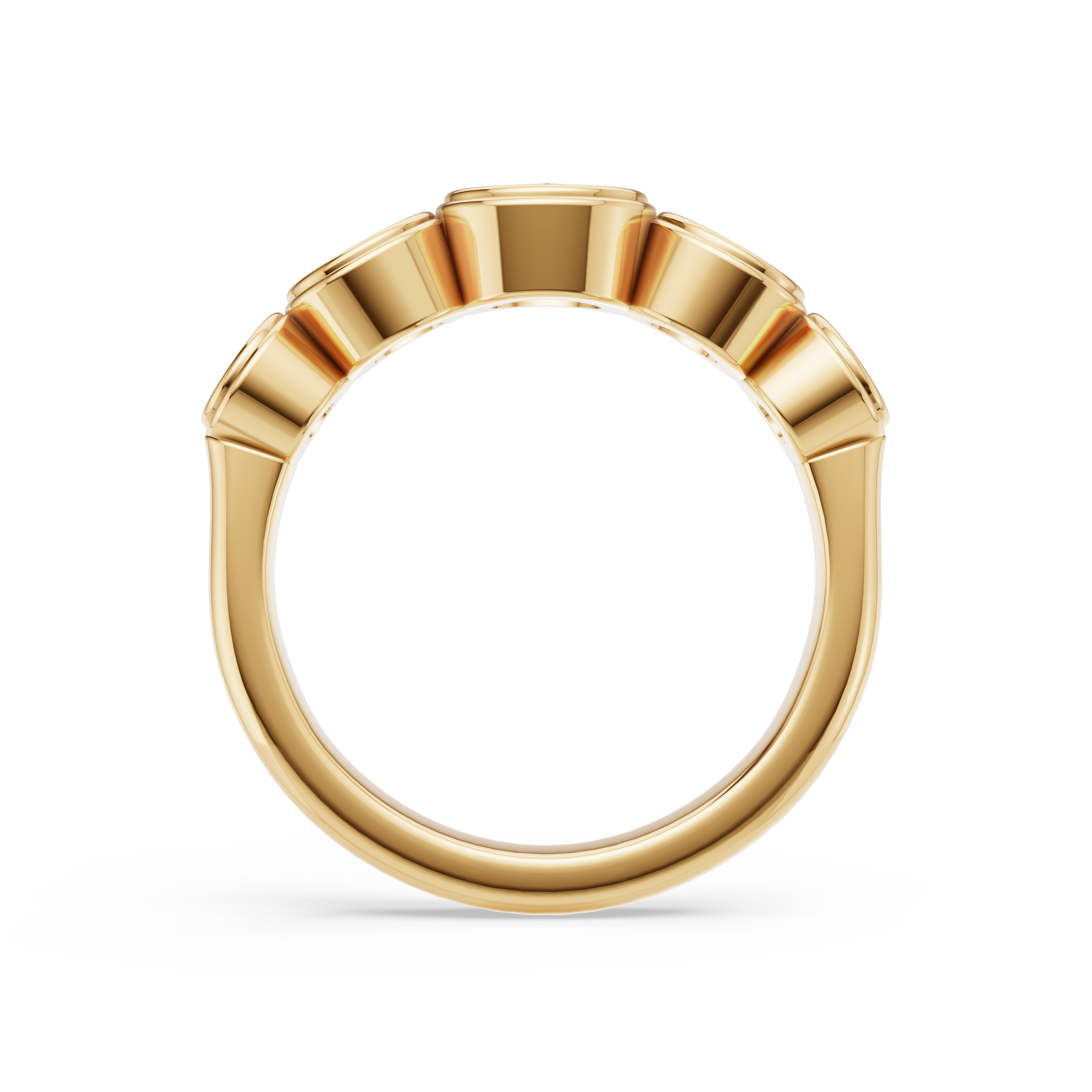 'Venus' 5-Stone Graduated, Double Bezel-Set, 1.20 TCW Round Brilliant Cut Lab Diamond Ring