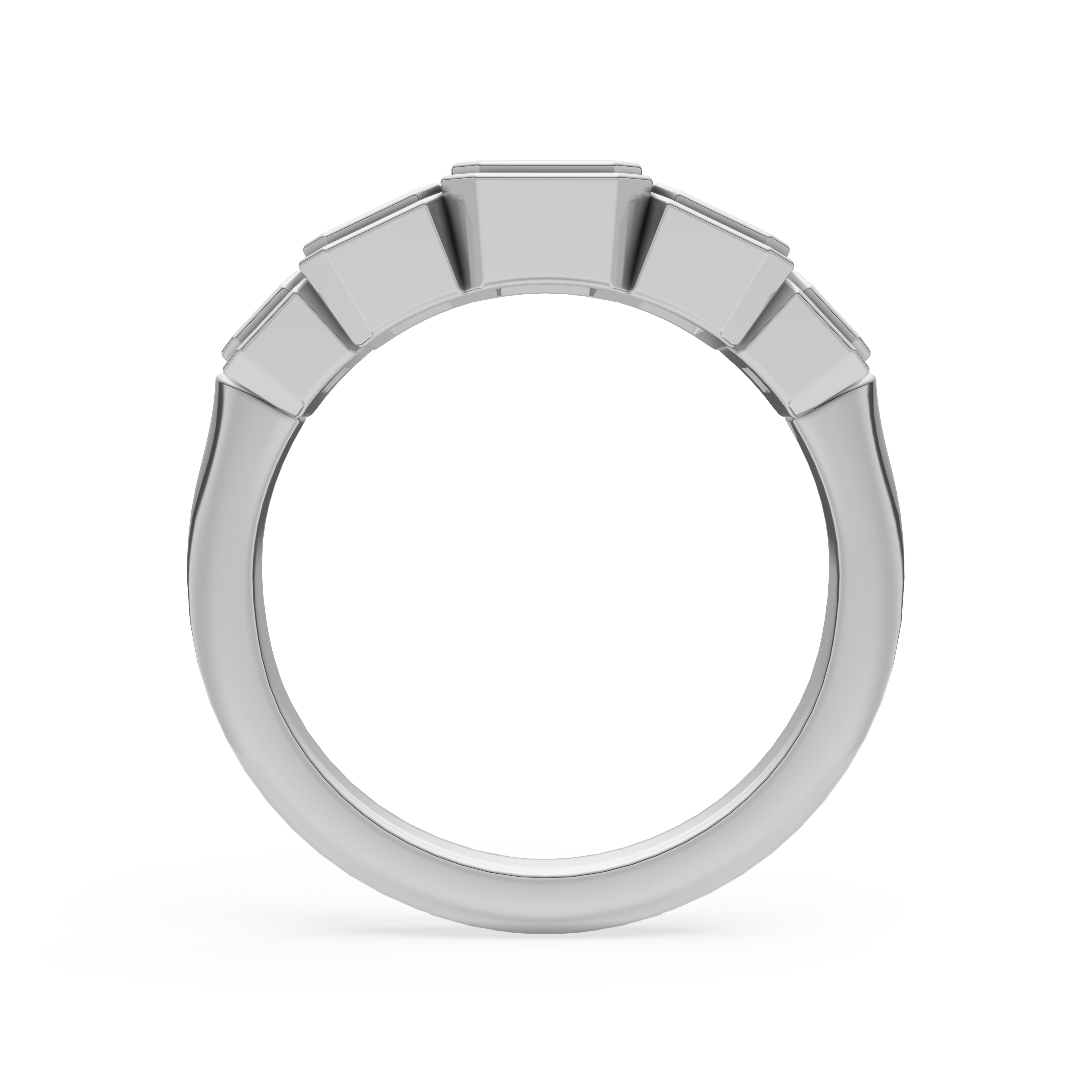'Venus' 5-Stone Graduated, Double Bezel-Set, 1.40 TCW Emerald Cut Lab Diamond Ring
