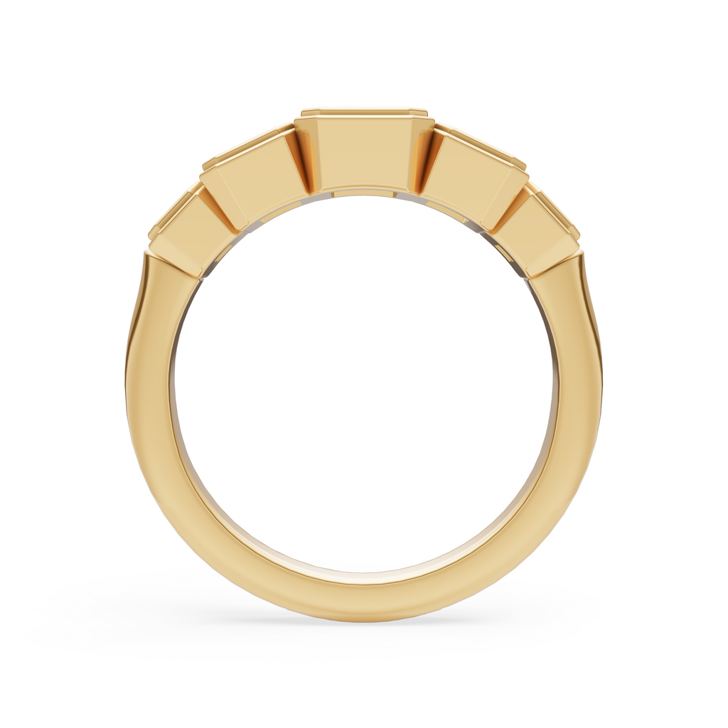 'Venus' 5-Stone Graduated, Double Bezel-Set, 1.40 TCW Emerald Cut Lab Diamond Ring