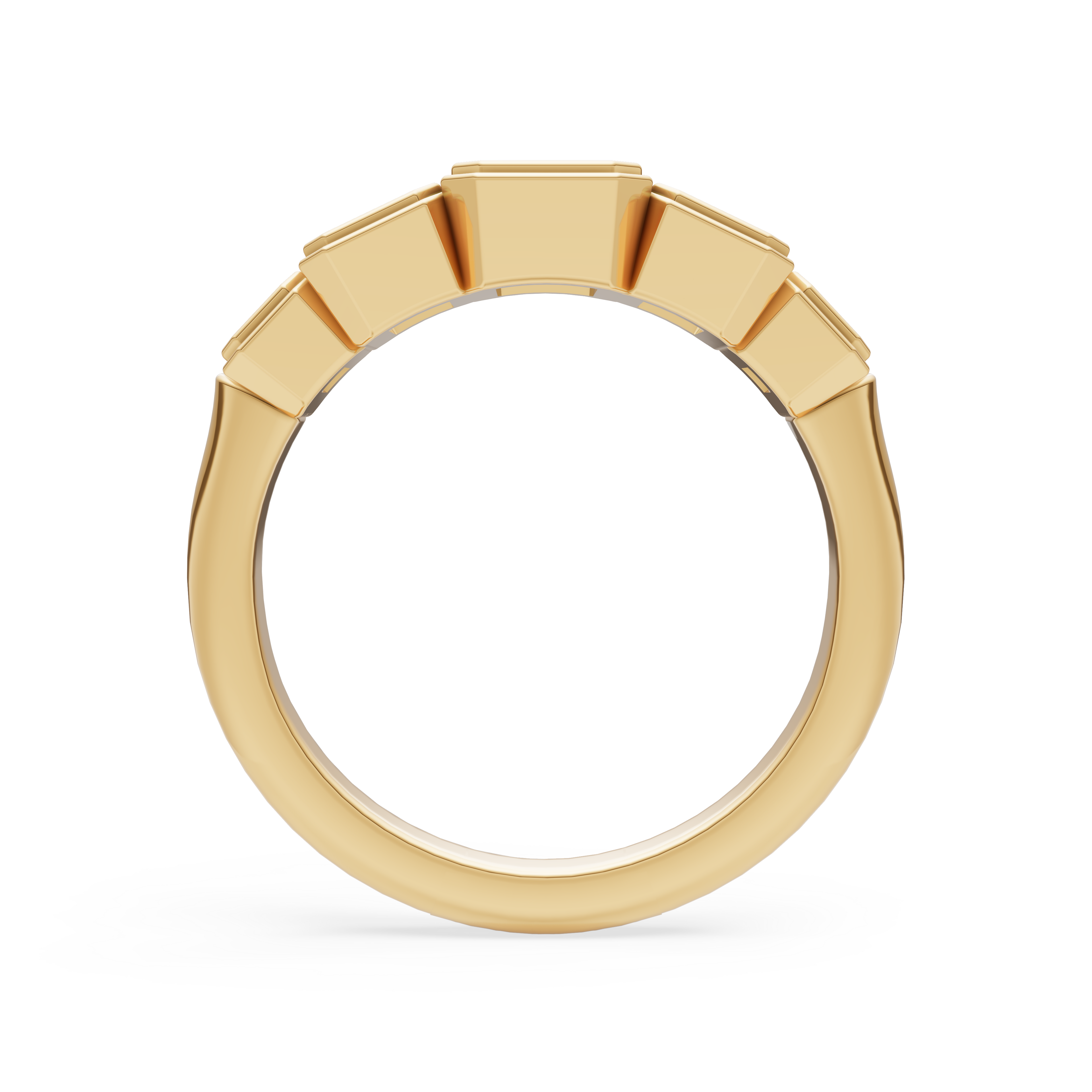 'Venus' 5-Stone Graduated, Double Bezel-Set, 1.40 TCW Emerald Cut Lab Diamond Ring