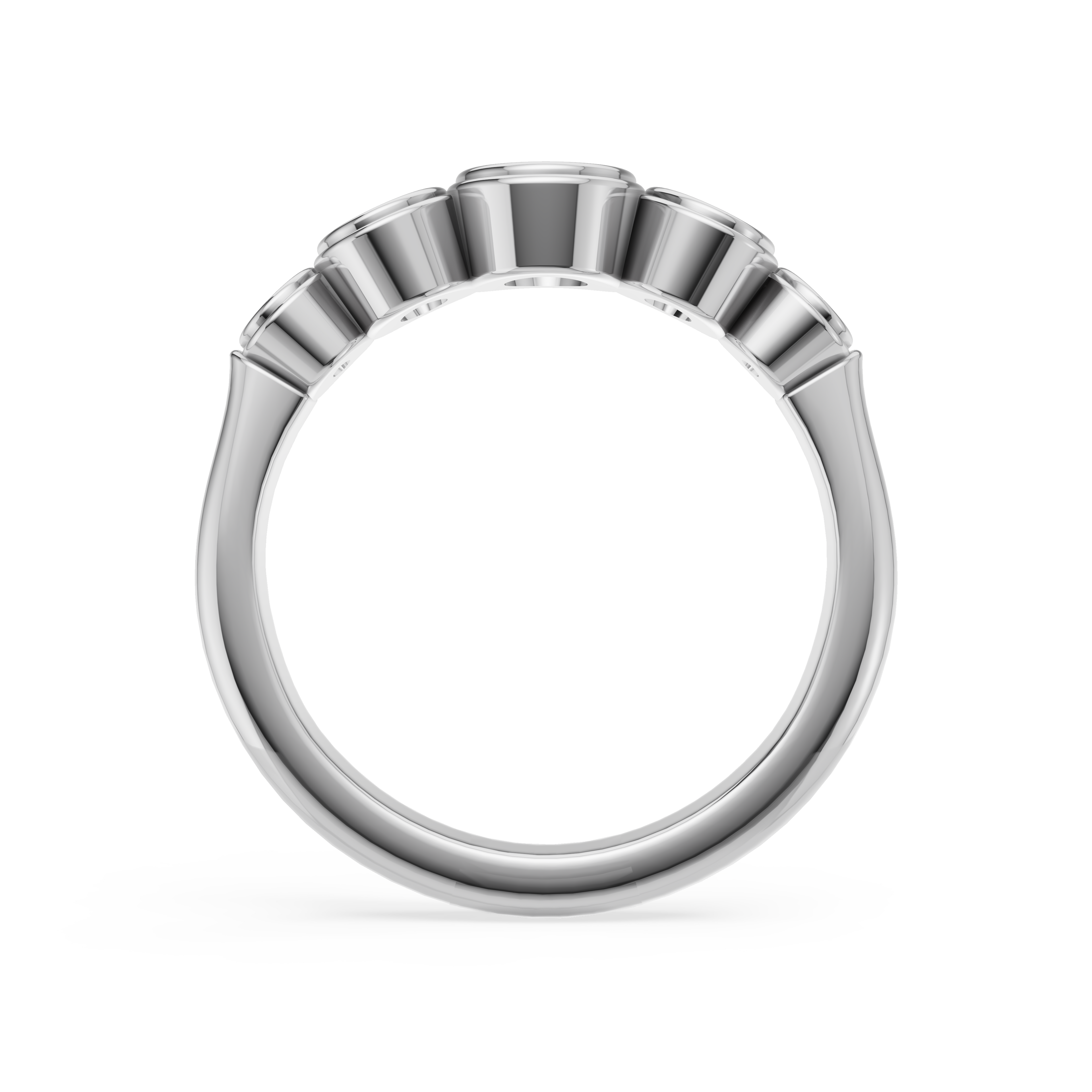'Venus' 5-Stone Graduated, Double Bezel-Set, 0.85 TCW Oval Cut Lab Diamond Ring