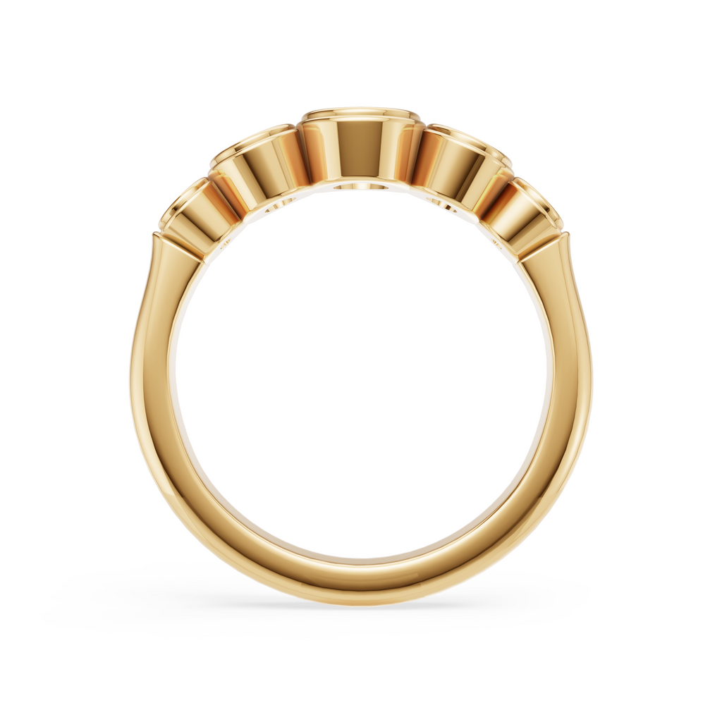 'Venus' 5-Stone Graduated, Double Bezel-Set, 0.85 TCW Oval Cut Lab Diamond Ring