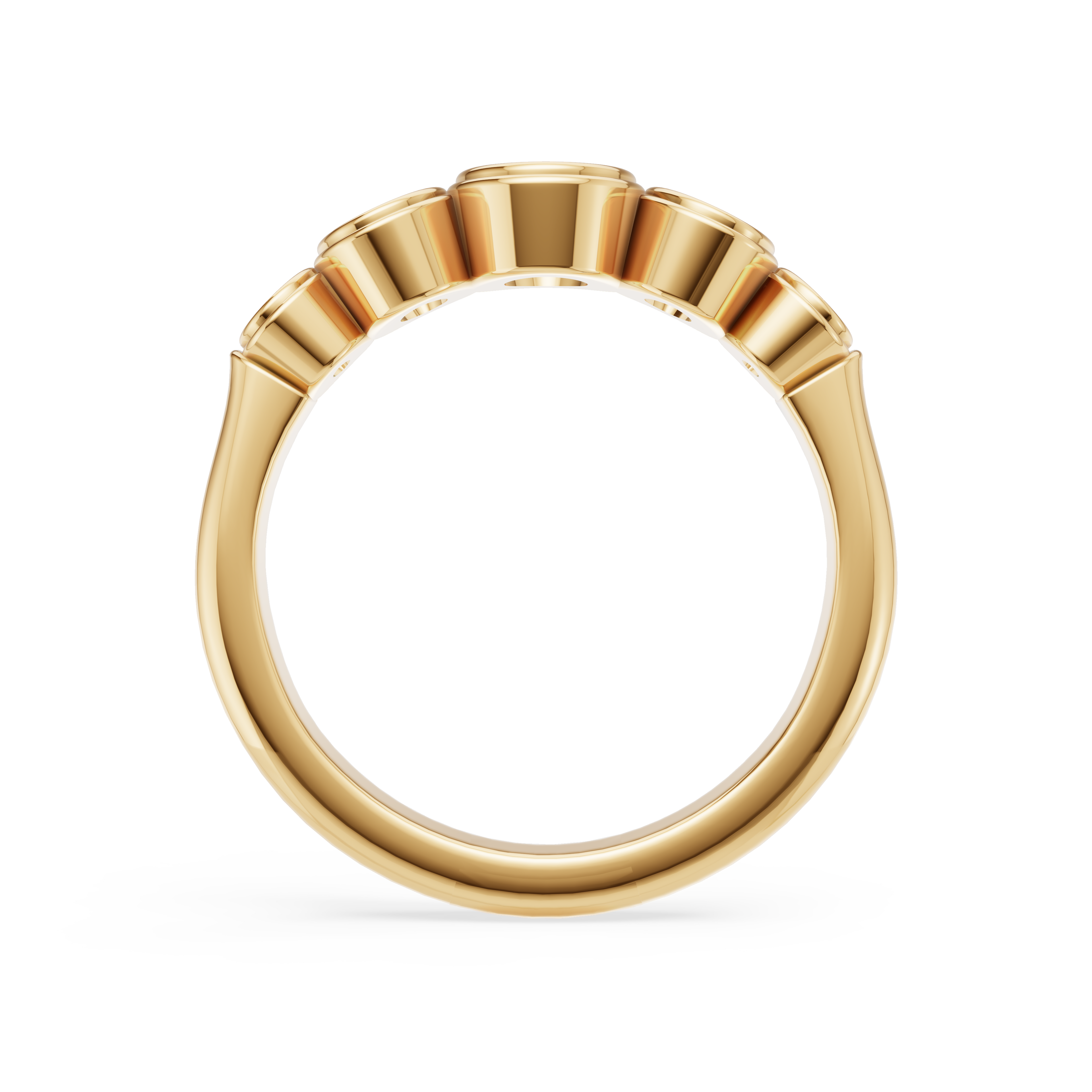 'Venus' 5-Stone Graduated, Double Bezel-Set, 0.85 TCW Oval Cut Lab Diamond Ring