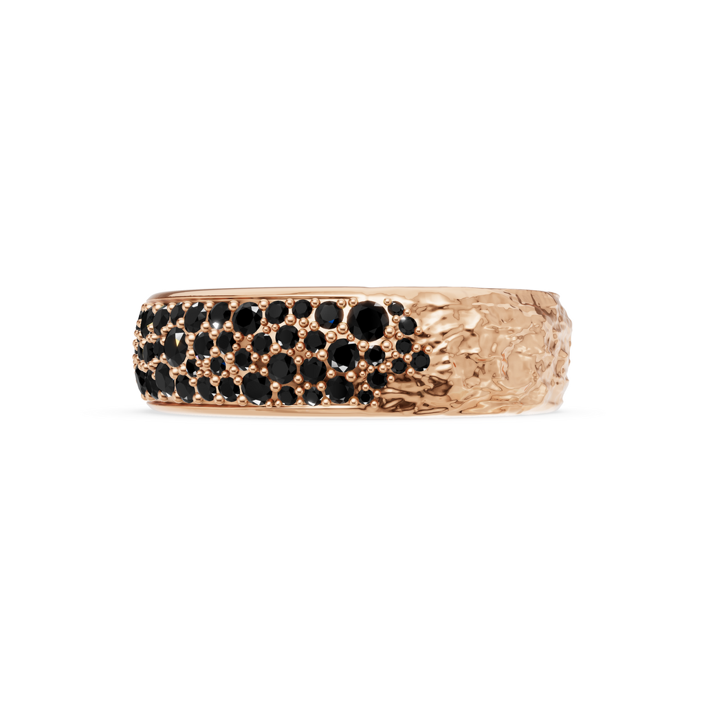 'Vulcan' 6mm wide, Black Diamond Mens Band