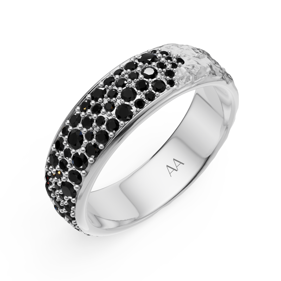 'Vulcan' 6mm wide, Black Diamond Mens Band