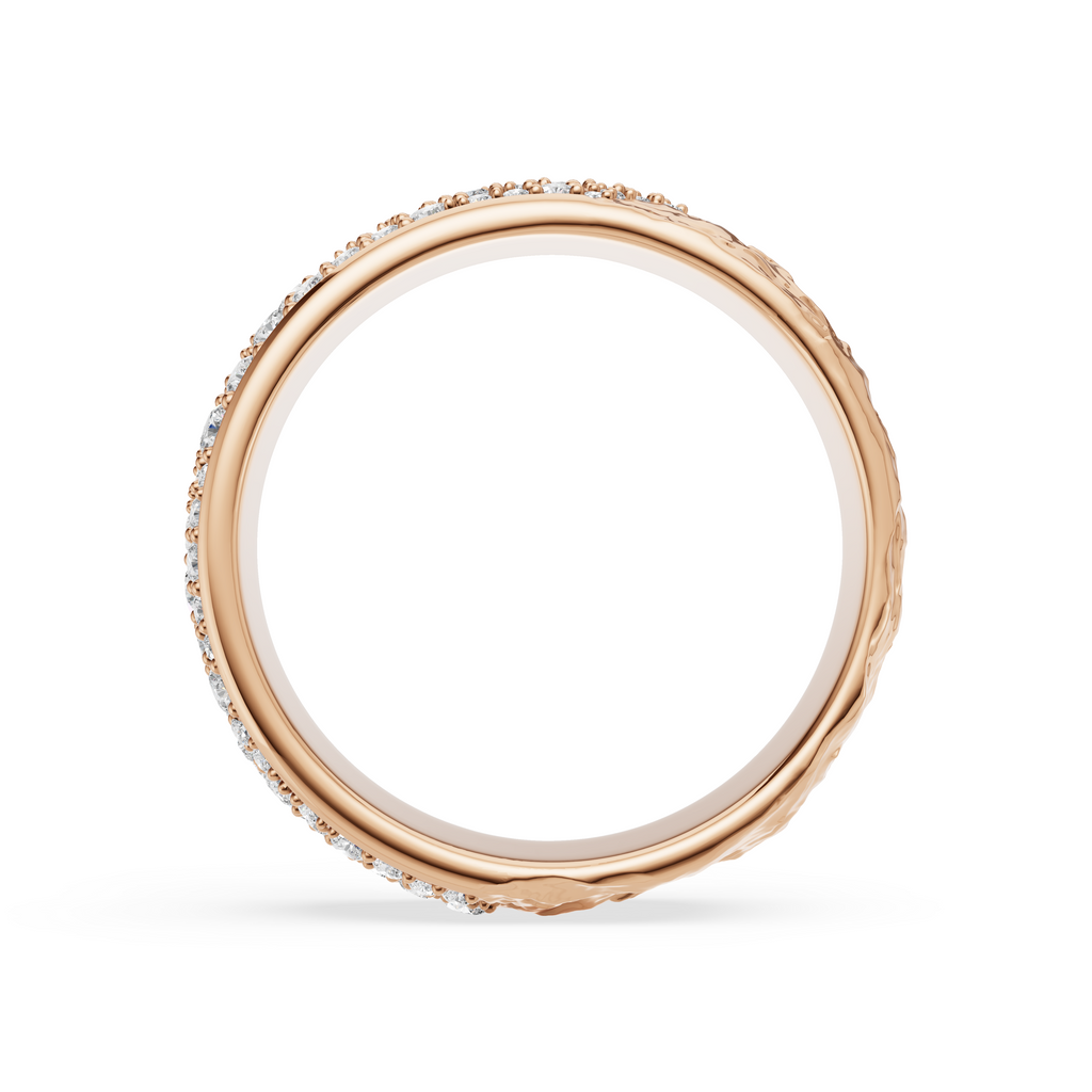 'Vulcan' 6mm wide, White Lab Diamond Mens Band