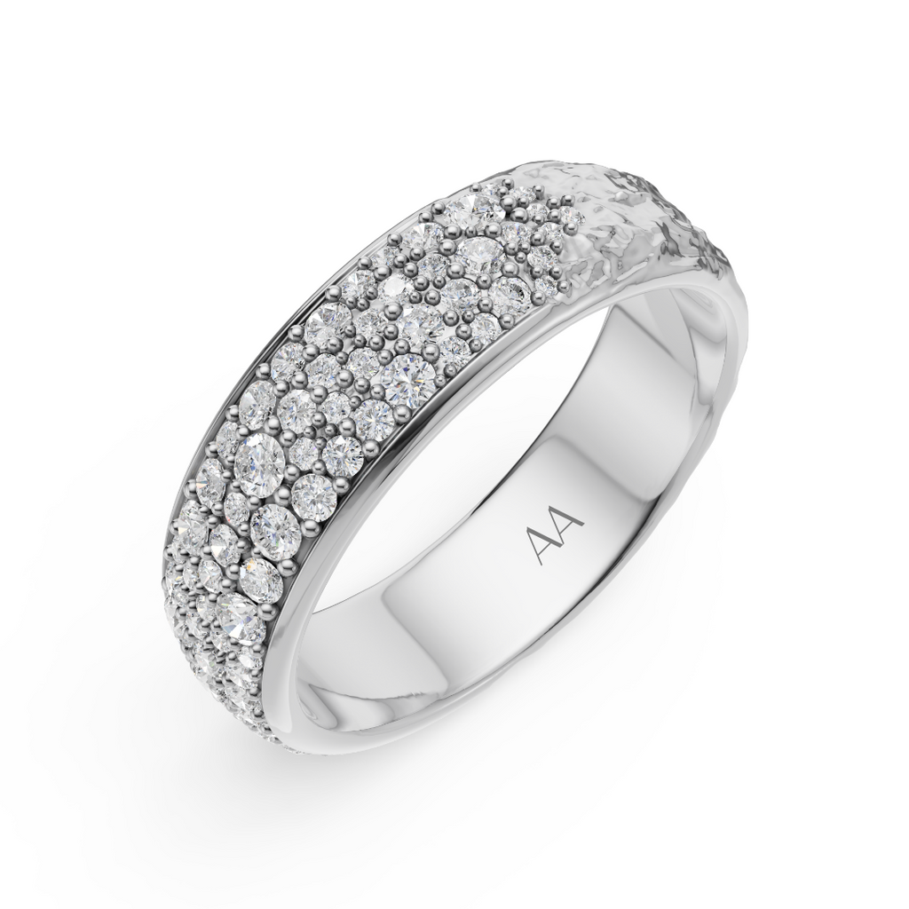 'Vulcan' 6mm wide, White Lab Diamond Mens Band