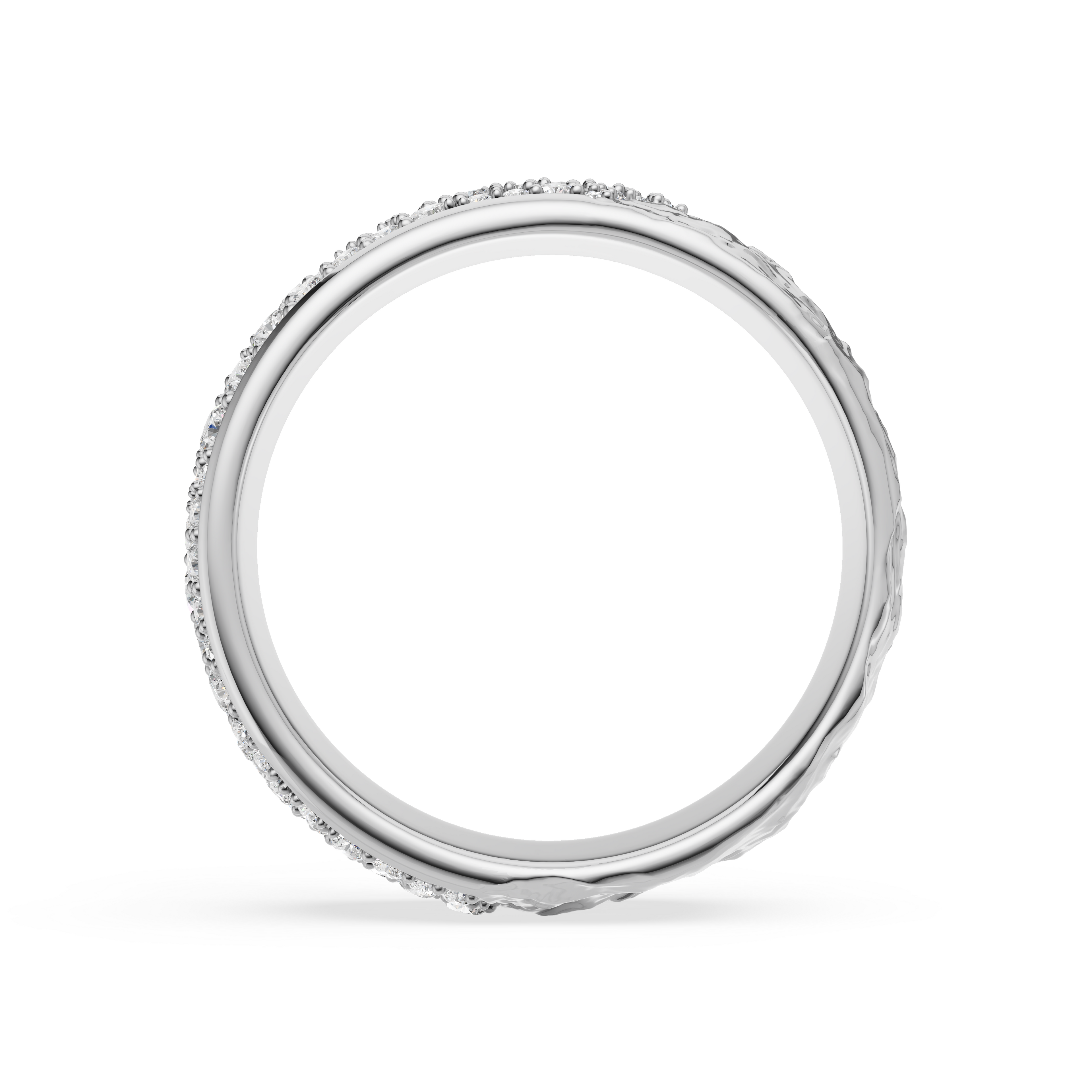 'Vulcan' 6mm wide, White Lab Diamond Mens Band