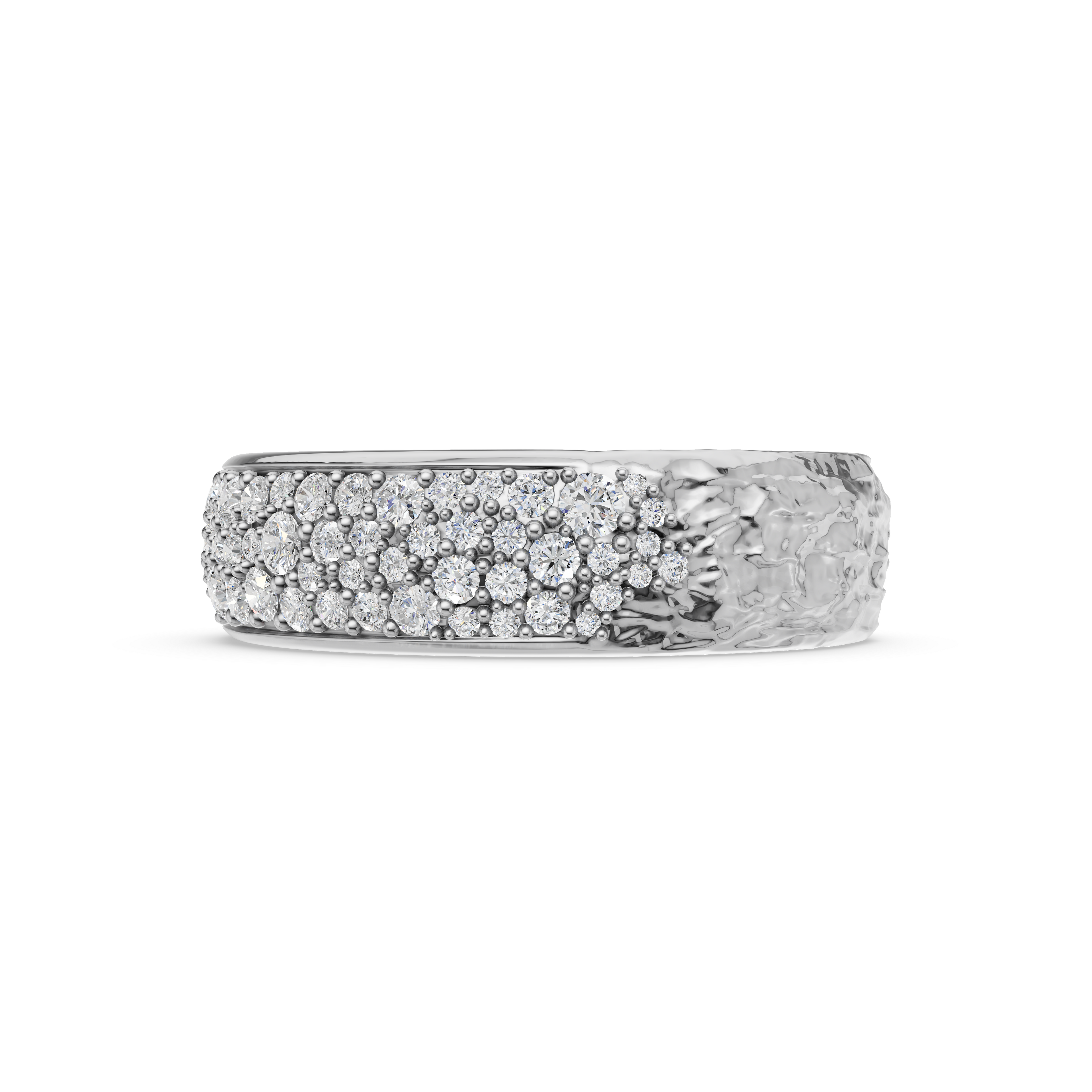 'Vulcan' 6mm wide, White Lab Diamond Mens Band