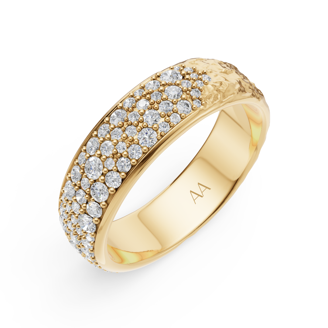 'Vulcan' 6mm wide, White Lab Diamond Mens Band