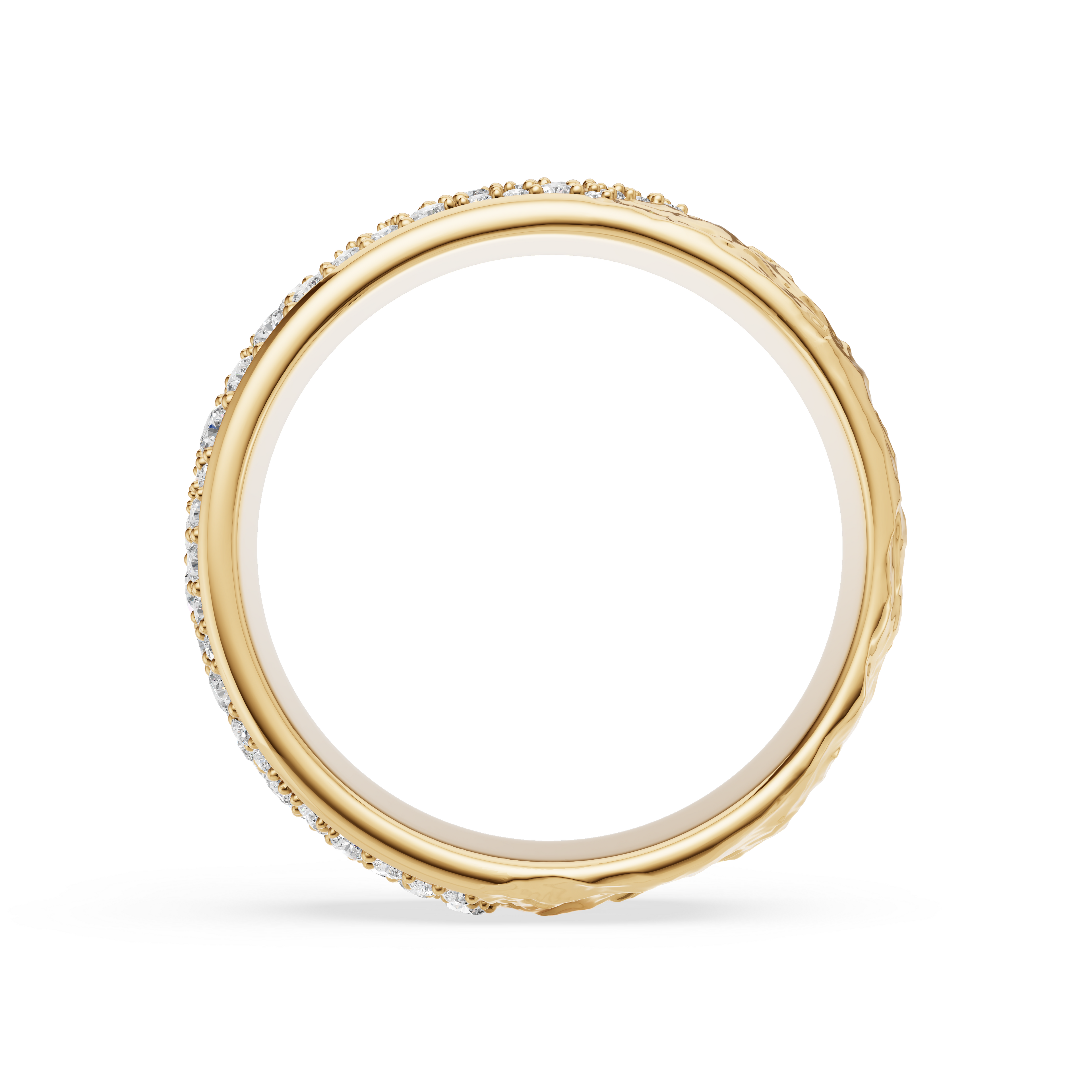 'Vulcan' 6mm wide, White Lab Diamond Mens Band