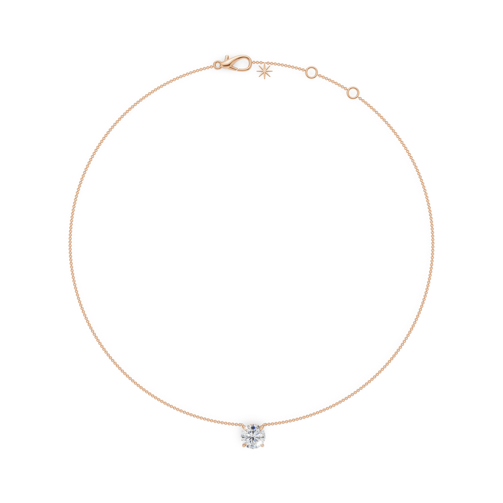 'Eros' Round Brilliant Cut Lab Diamond Pendant Necklace