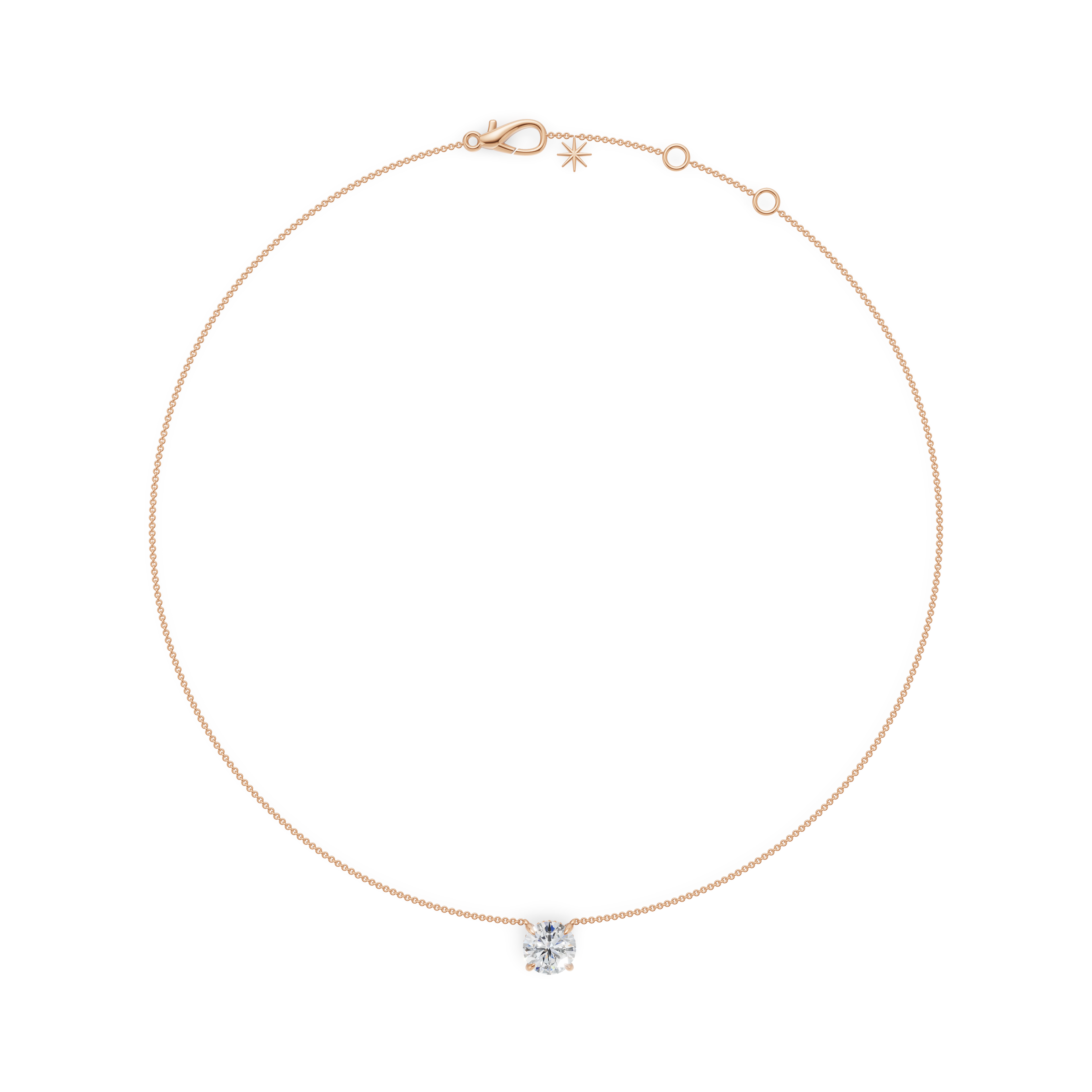 'Eros' Round Brilliant Cut Lab Diamond Pendant Necklace