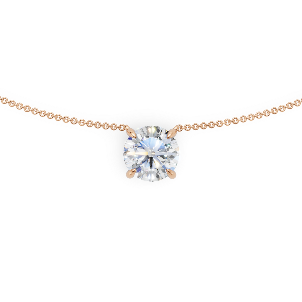 'Eros' Round Brilliant Cut Lab Diamond Pendant Necklace