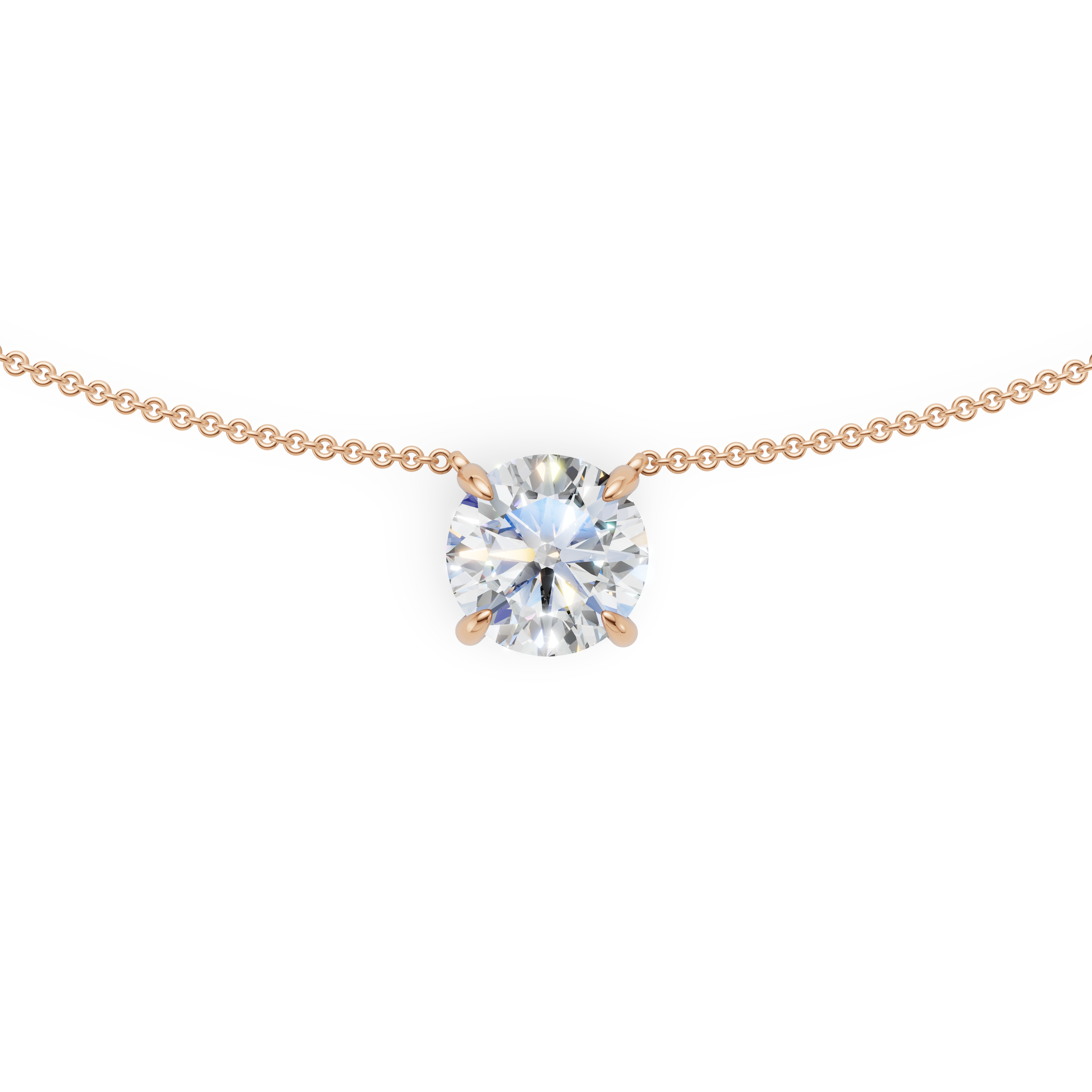 'Eros' Round Brilliant Cut Lab Diamond Pendant Necklace