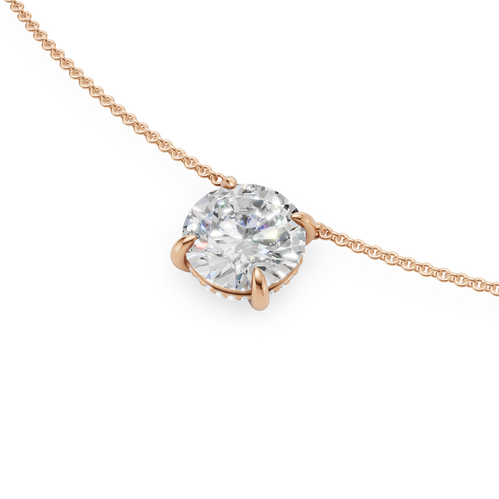 'Eros' Round Brilliant Cut Lab Diamond Pendant Necklace