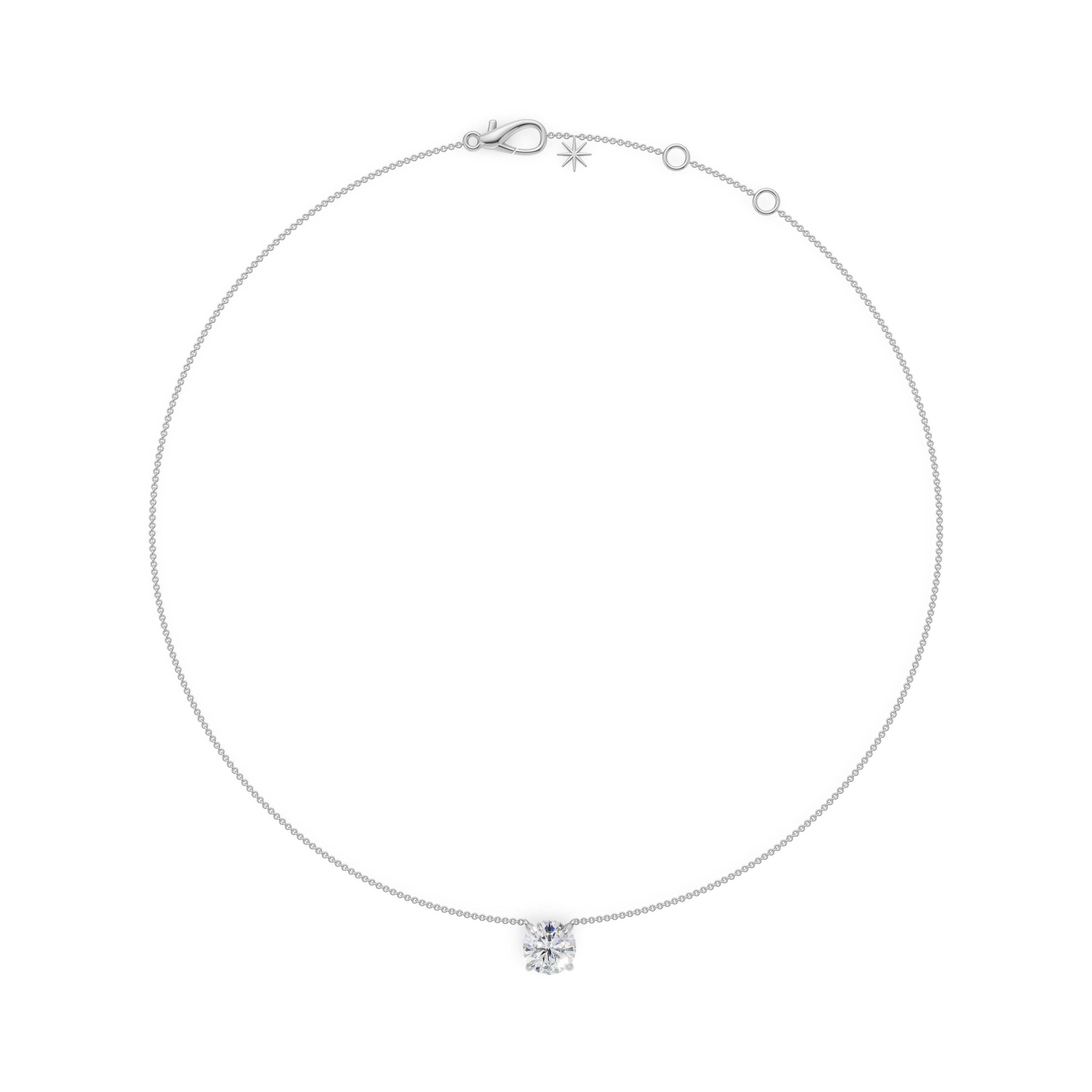 'Eros' Round Brilliant Cut Lab Diamond Pendant Necklace