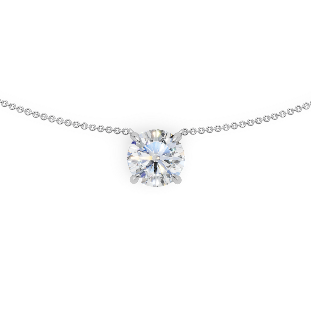 'Eros' Round Brilliant Cut Lab Diamond Pendant Necklace